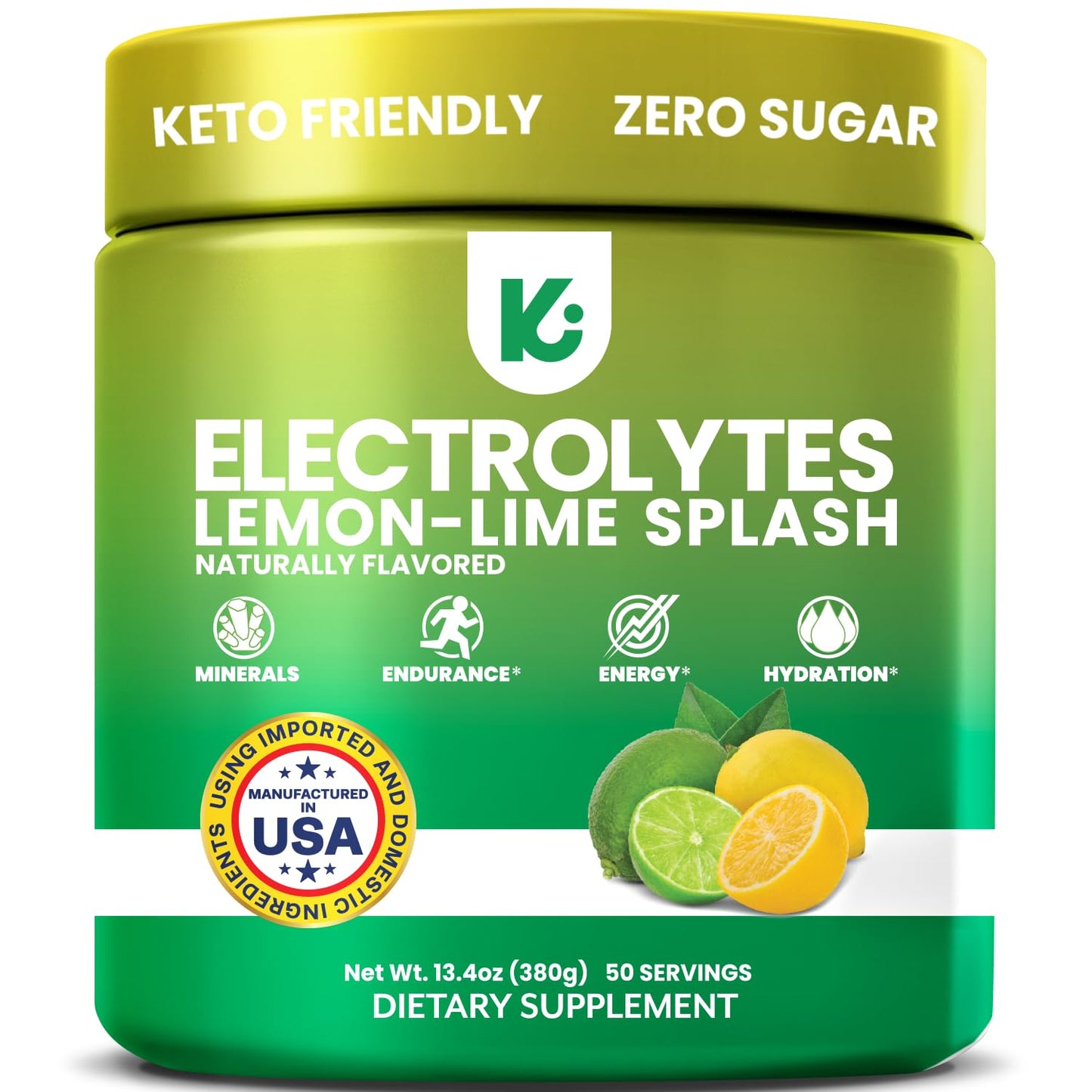 Keppi Electrolytes Powder Lemon Lime Flavor 50 Servings Tub