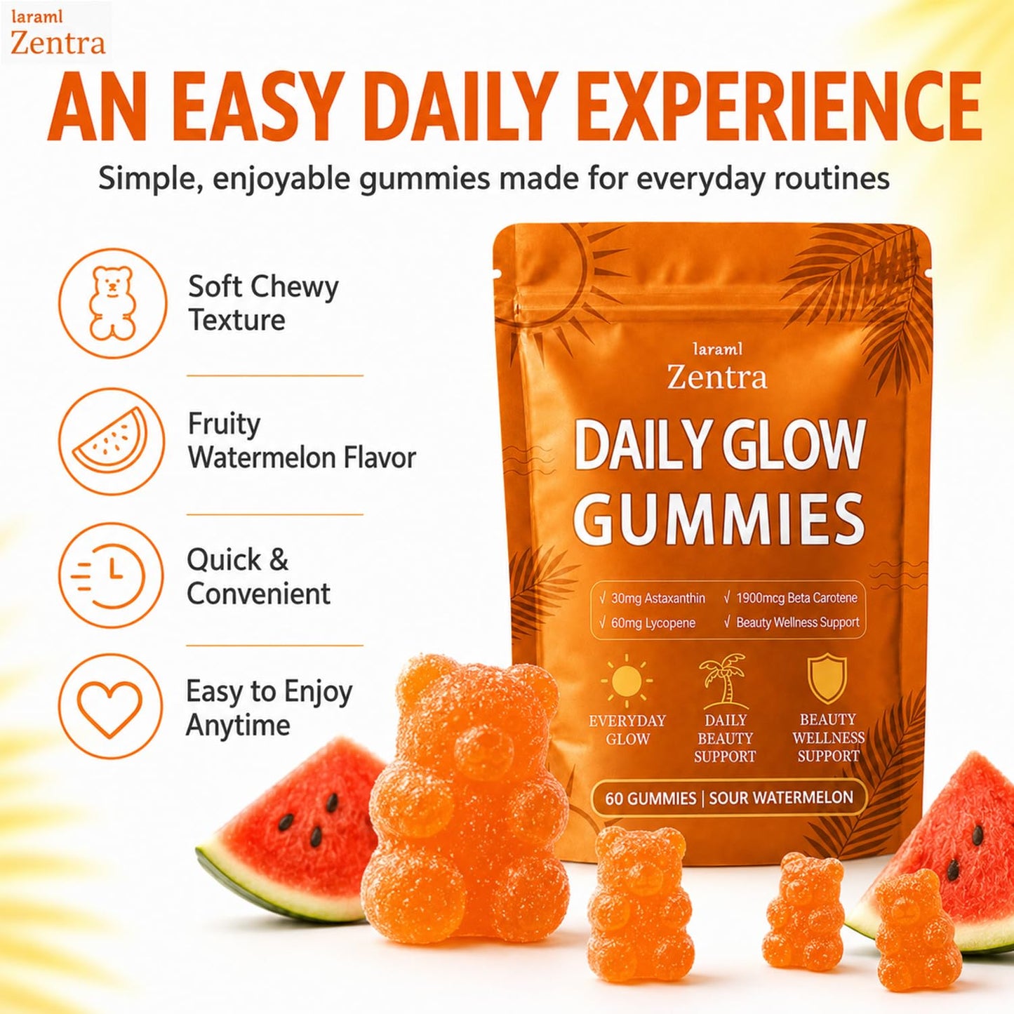 IaramI Zentra Daily Glow Gummies 60 Count