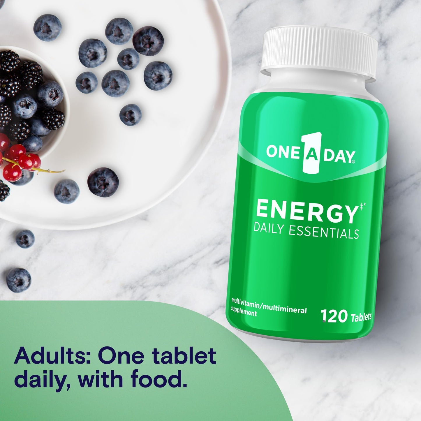 ONE A DAY Energy Daily Essentials Multivitamin Tablets, 120 Count