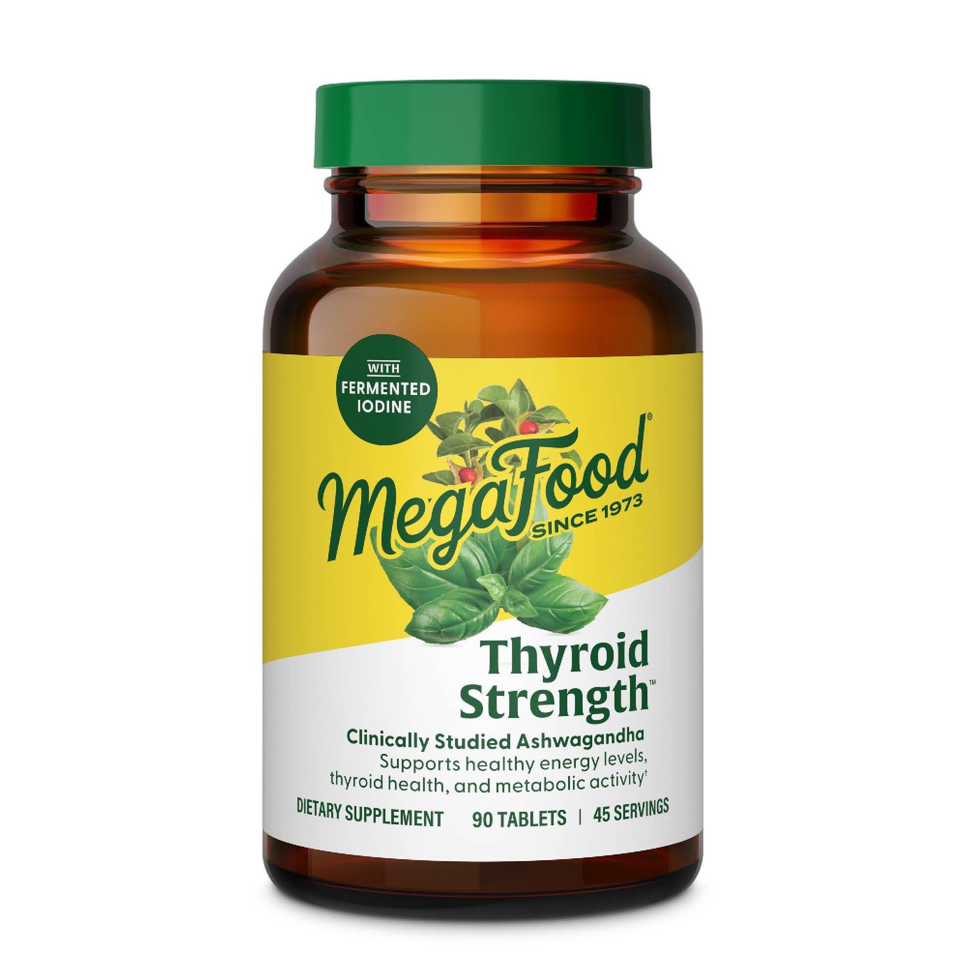 MegaFood Thyroid Strength - Mineral Supplement- Thyroid Support for Women with Ashwagandha, Zinc, Selenium, Copper, Iodine & L-Tyrosine Tablet, 90 Count