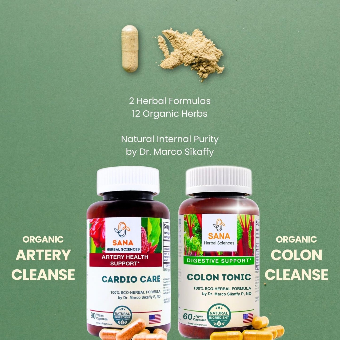 Sana Herbal Sciences Artery Plaque Remover & Colon Cleanse Capsules, 150