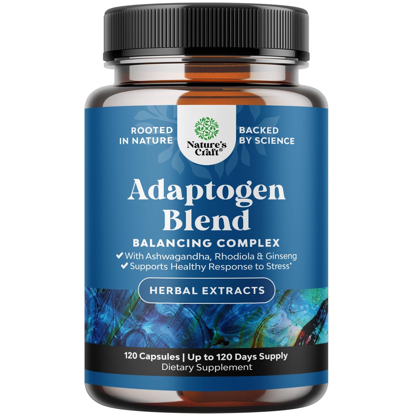 Natures Craft Herbal Adaptogen Mood Support Capsule 120 Count – Ashwagandha, Rhodiola Rosea & Maca Root