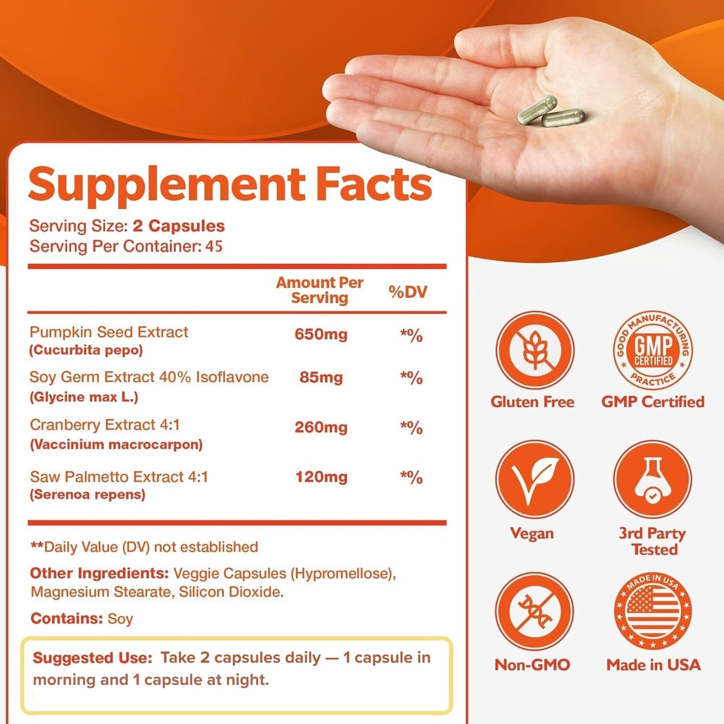 Happee Overactive Bladder Control Supplement for Women & Men Capsules 90 Count