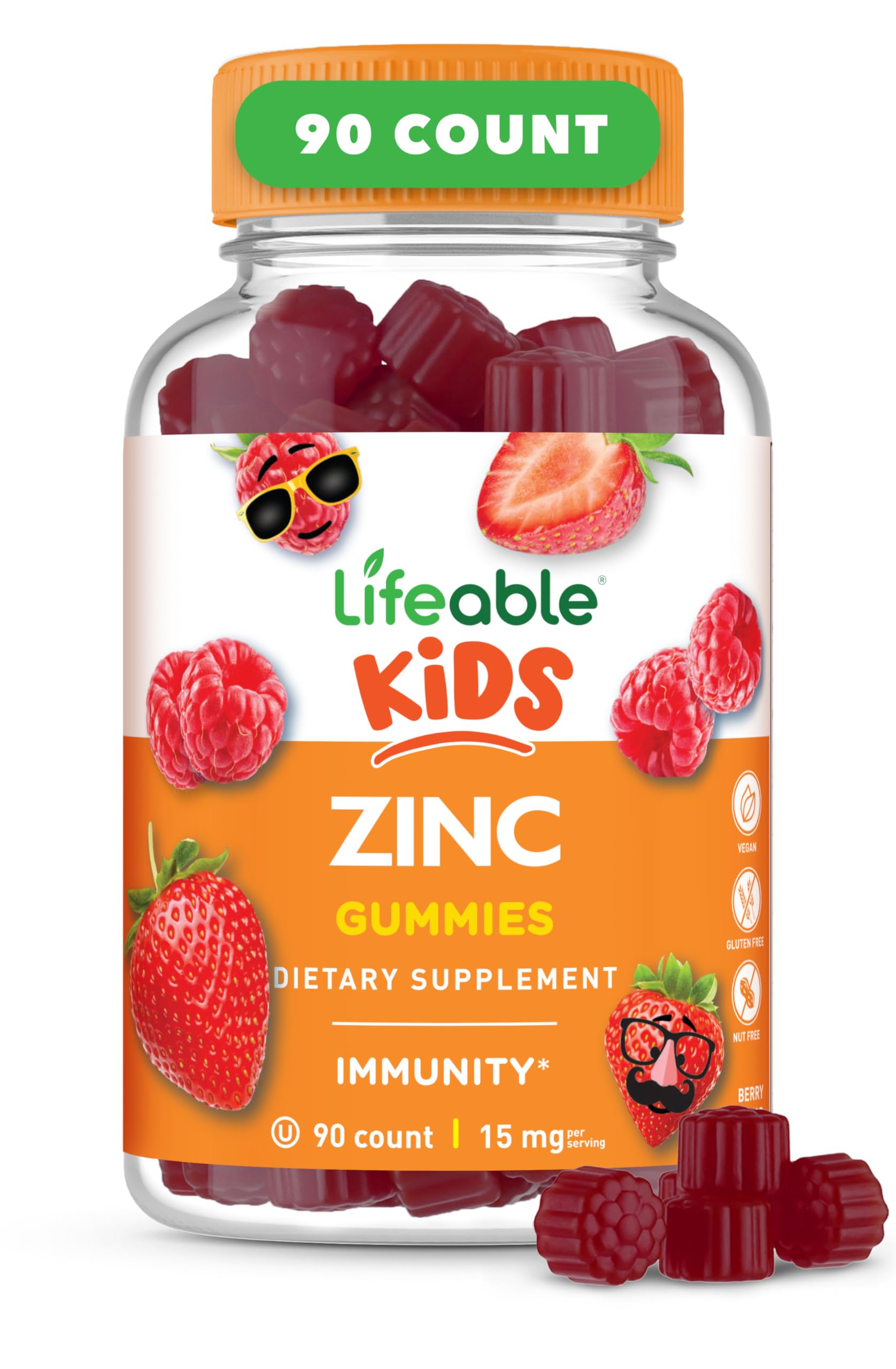 Lifeable Zinc Gummies for Kids 90 Gummies
