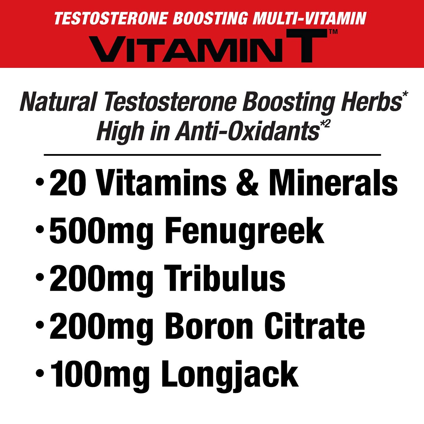 MuscleMeds Vitamin T Daily Complete Multivitamin for Men Capsule, 90 Count