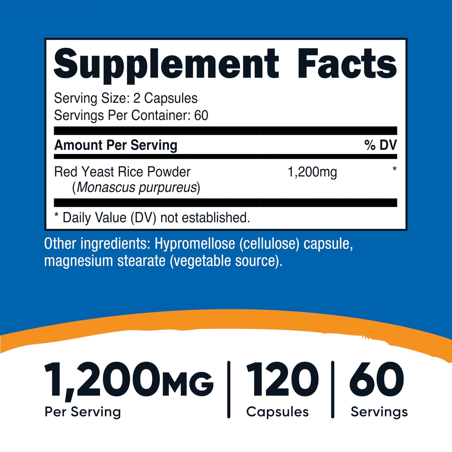 Nutricost Red Yeast Rice 1200mg Capsule, 120 Count