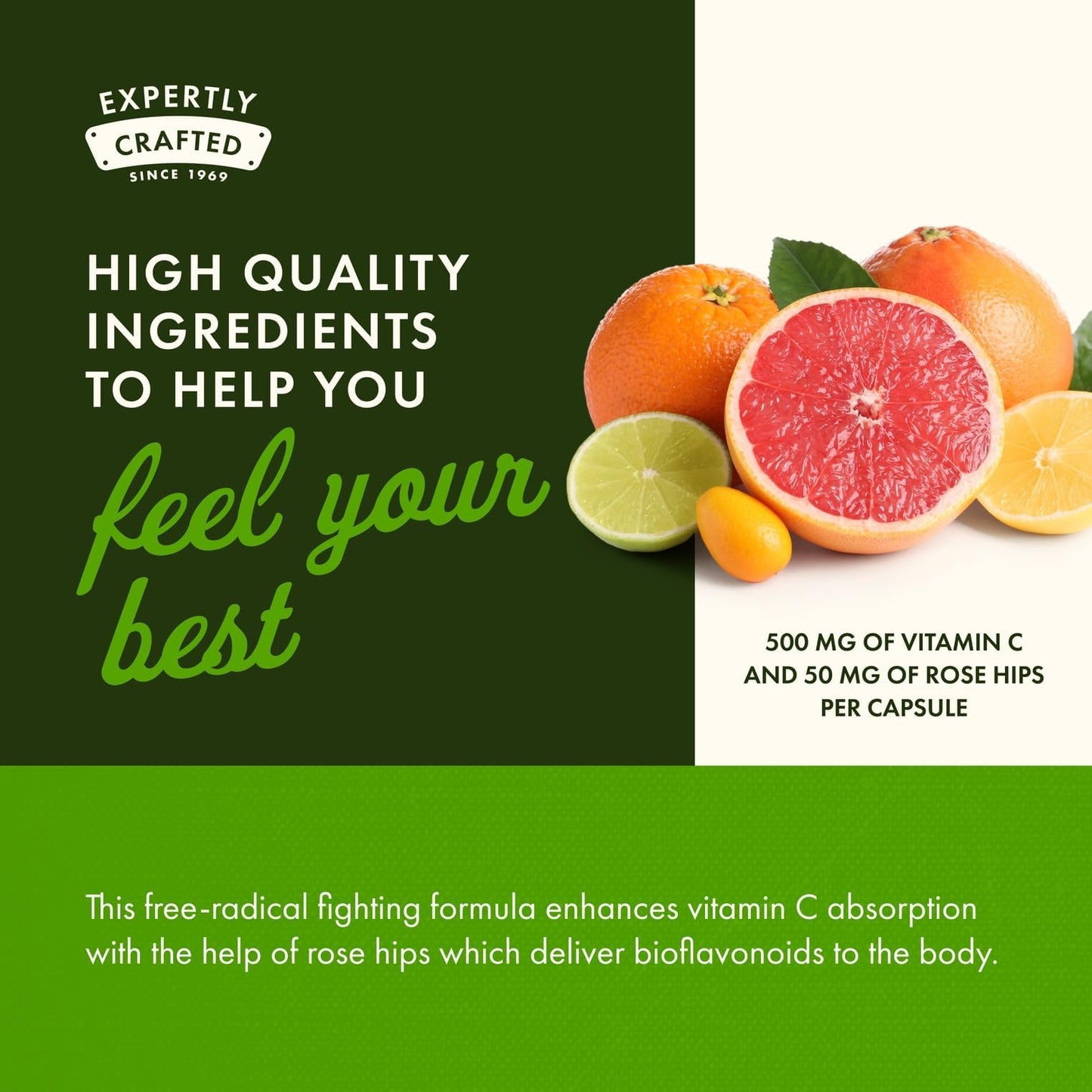 Swanson Vitamin C with Rose Hips 500 Milligrams Capsules, 400 Count