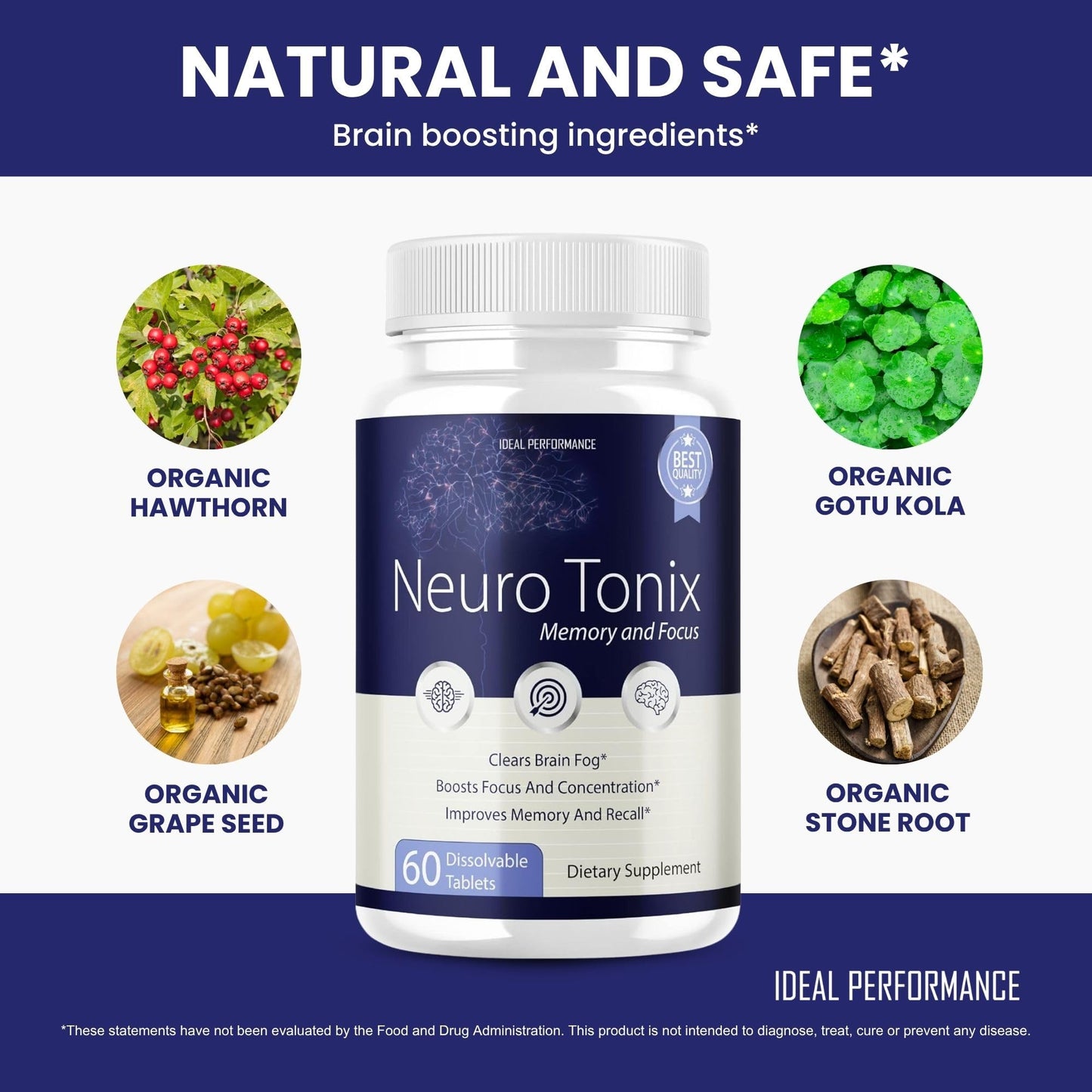 IDEAL PERFORMANCE Neurotonix Memory Supplement Capsule, 180 Capsules