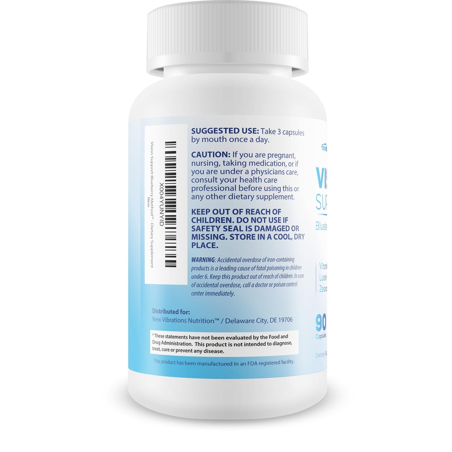 New Vibrations Nutrition Vision Support Blueberry Method 90 Capsules