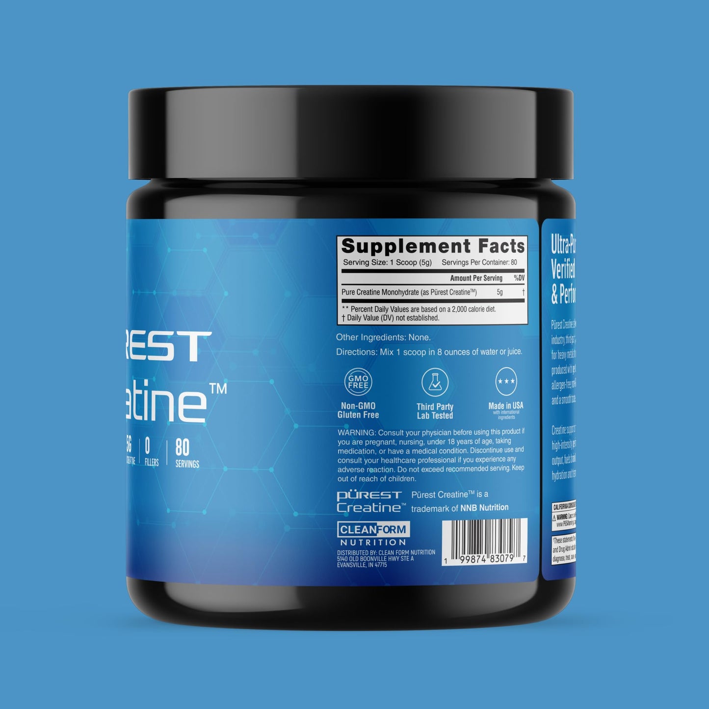 CleanForm Nutrition Purest Creatine Monohydrate Powder 25