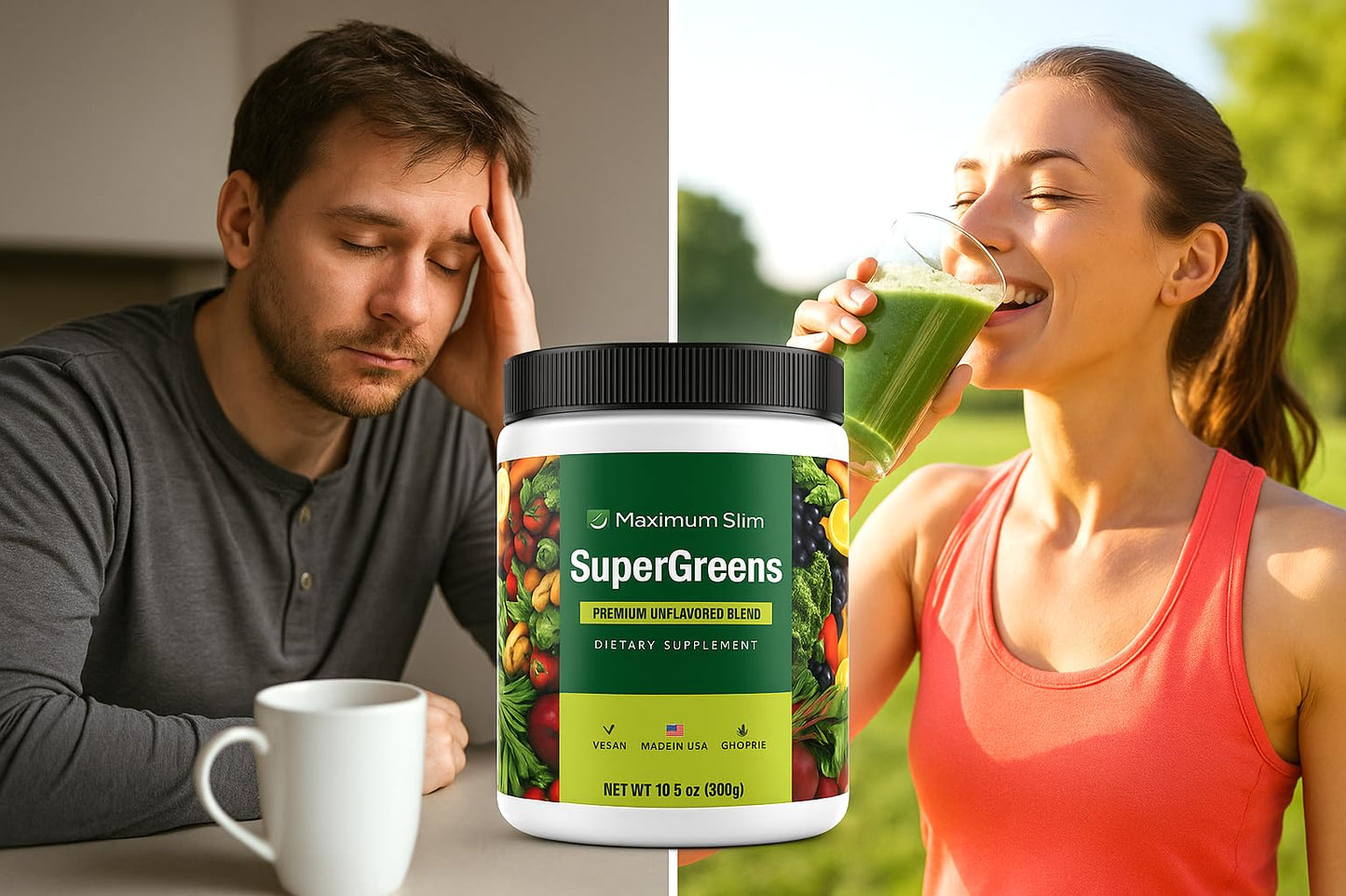 Maximum Slim Fat Burning Supergreens Powder, 1 Pack