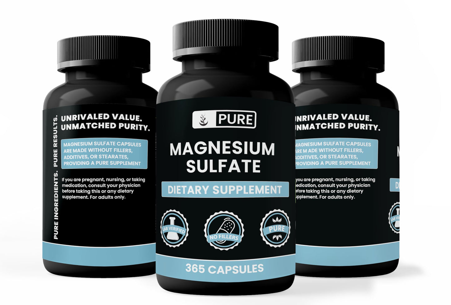Pure Organic Ingredients Magnesium Sulfate Capsules 365