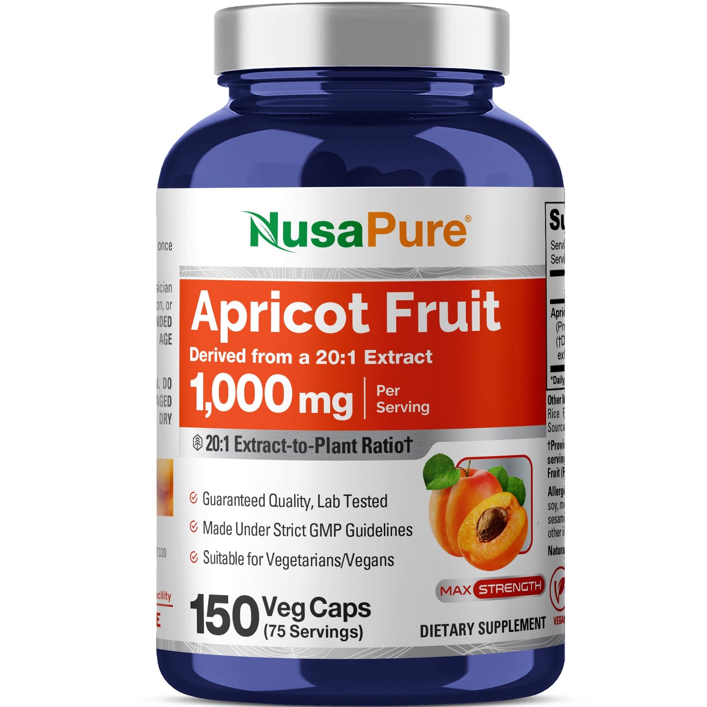 NusaPure Apricot 150 Veg Capsules