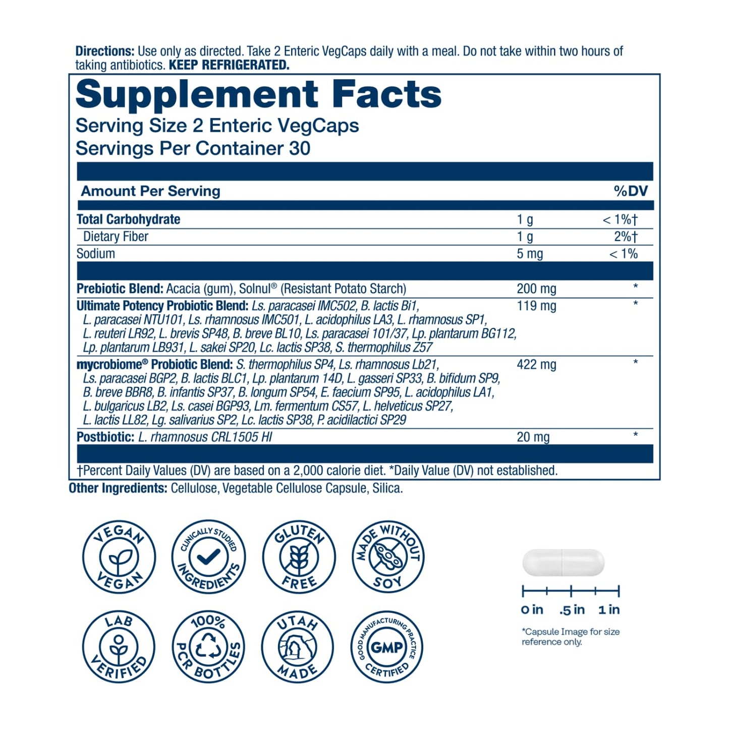 SOLARAY Mycrobiome Complete Ultimate Potency Probiotic 60 Capsules