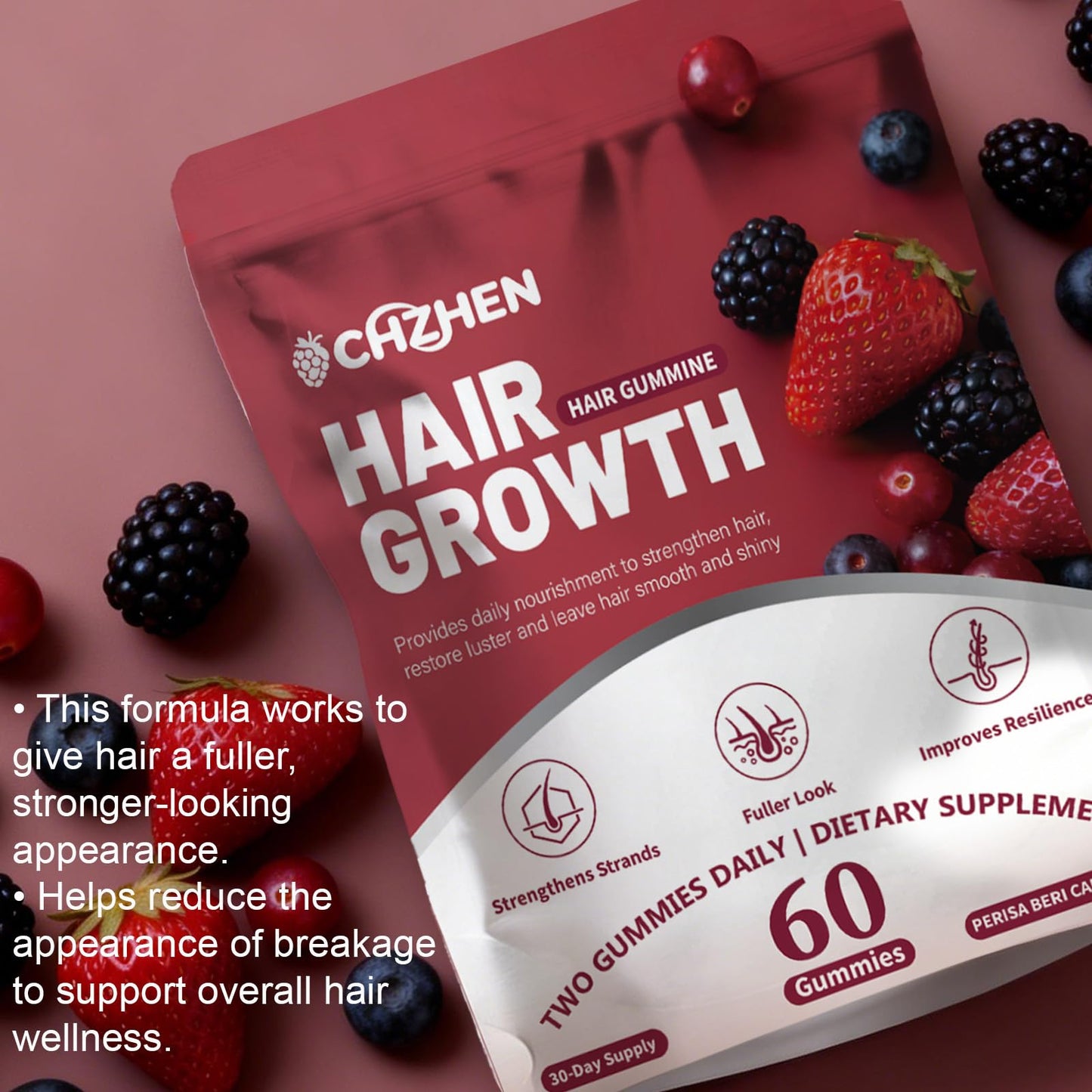 MAYLOR Hair Growth Gummies with Biotin and Collagen, 60 Gummies
