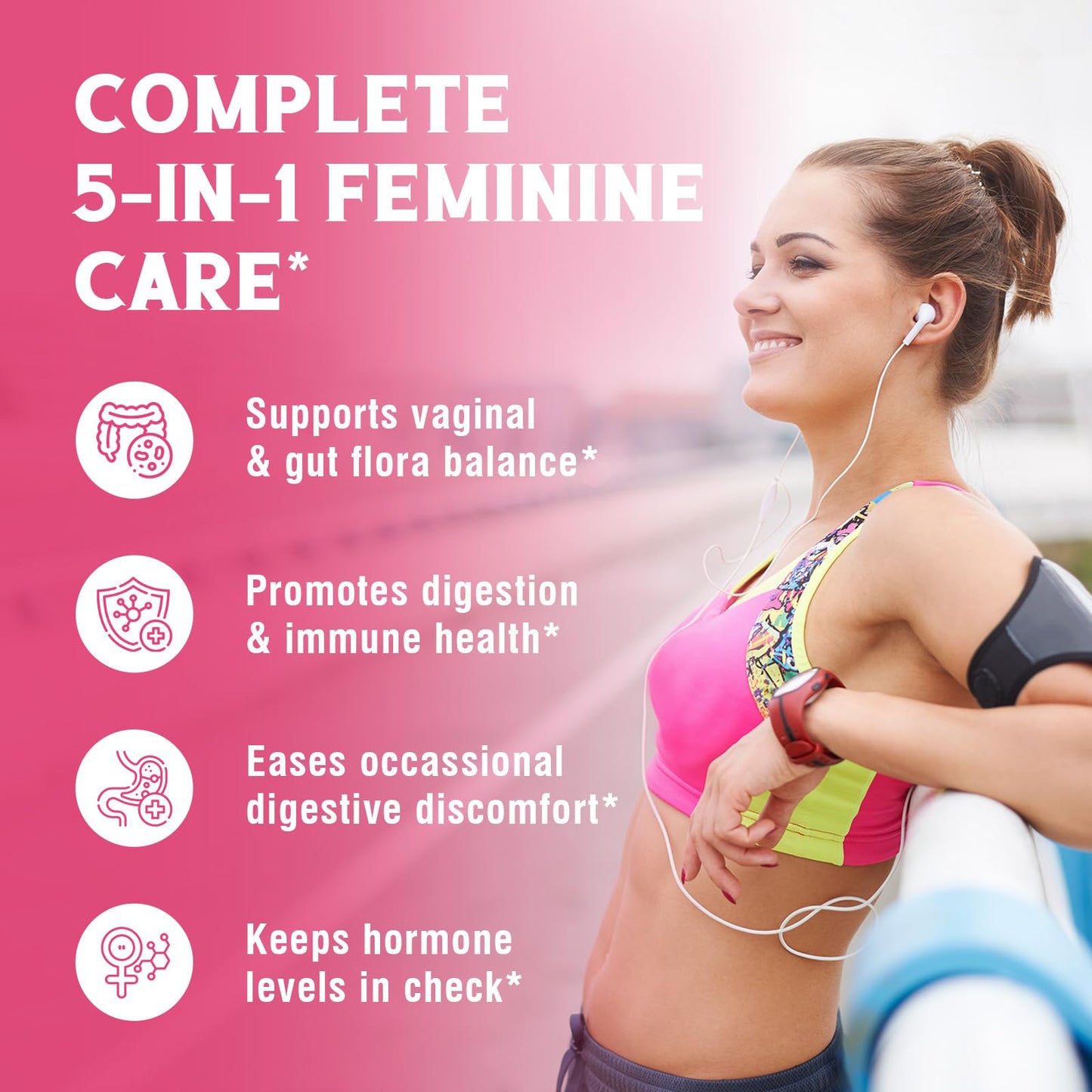 Vitalibre Women's Probiotics 100 Billion CFU & Magnesium Complex Supplement 6 in 1, 150 Capsules