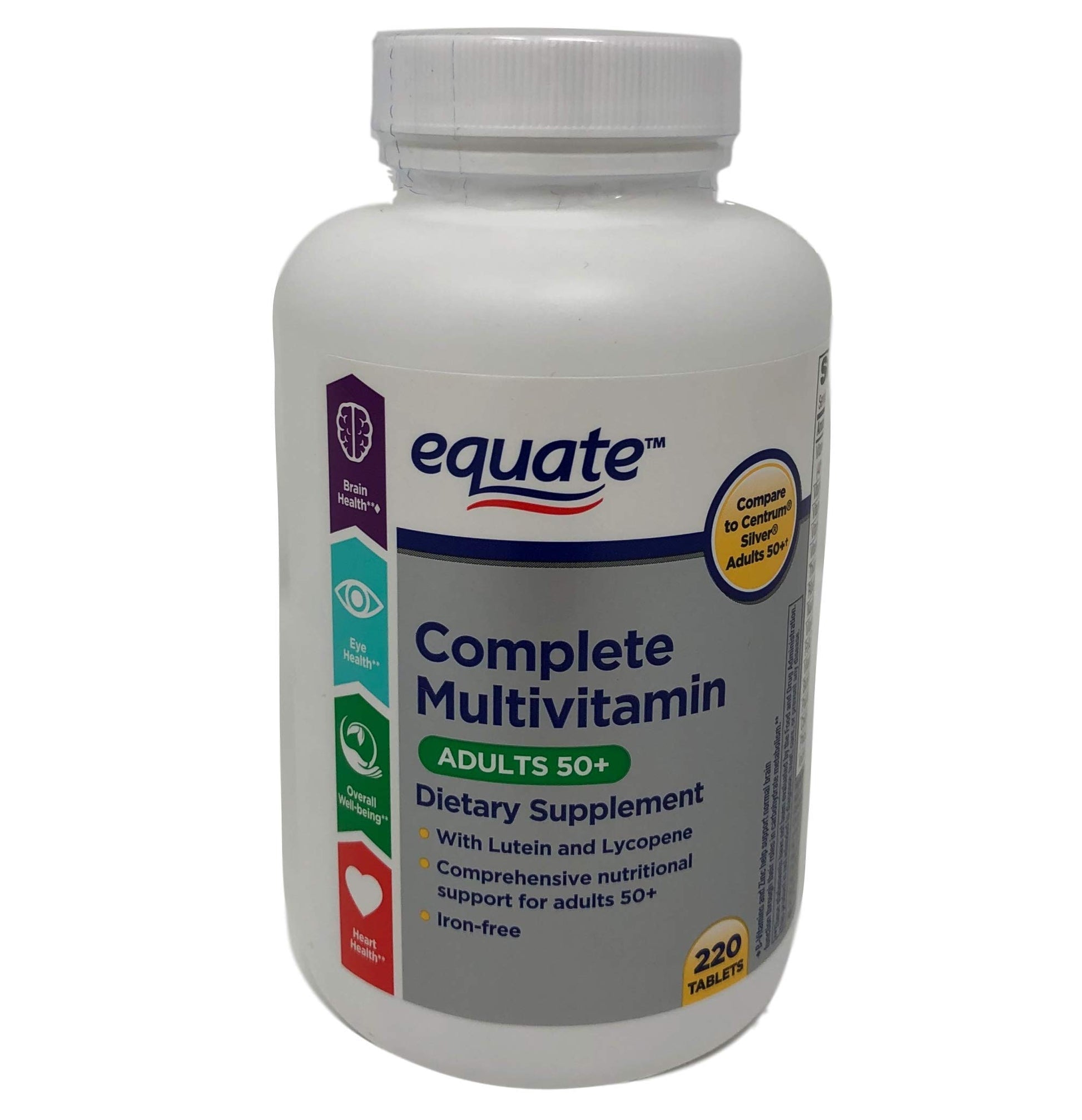 Equate Mature Complete Multivitamin with Lycopene, 220 Tablets