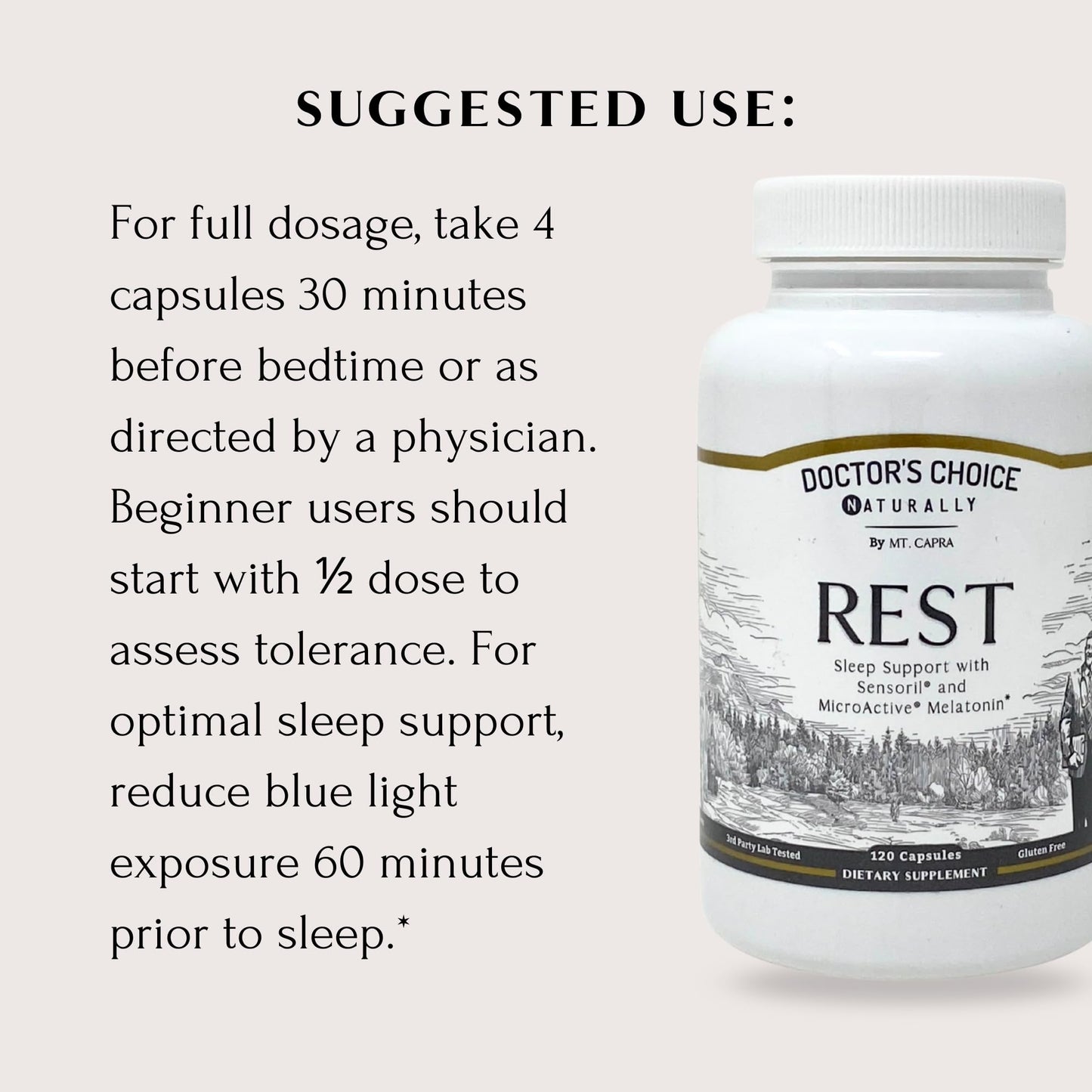 Mt. Capra Rest Capsules 120 Count