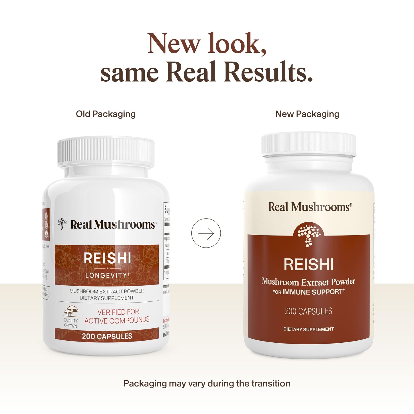 Real Mushrooms Reishi Mushroom Capsules 200 Count