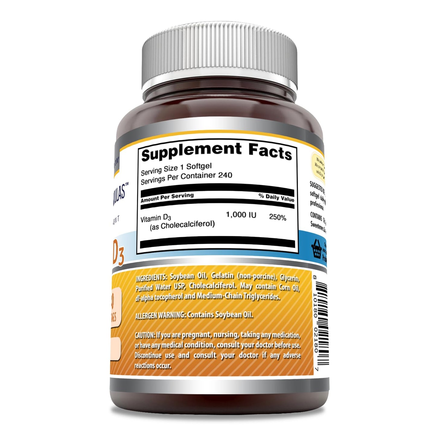 Amazing Nutrition Vitamin D3 Supplement Softgels 240 Softgels