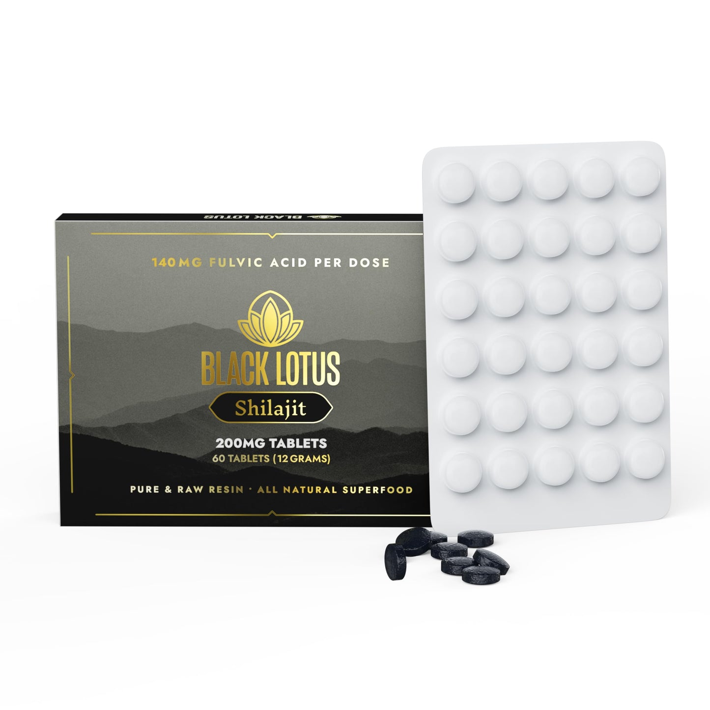 Black Lotus Shilajit Shilajit Resin Tablets, 60 Tablets