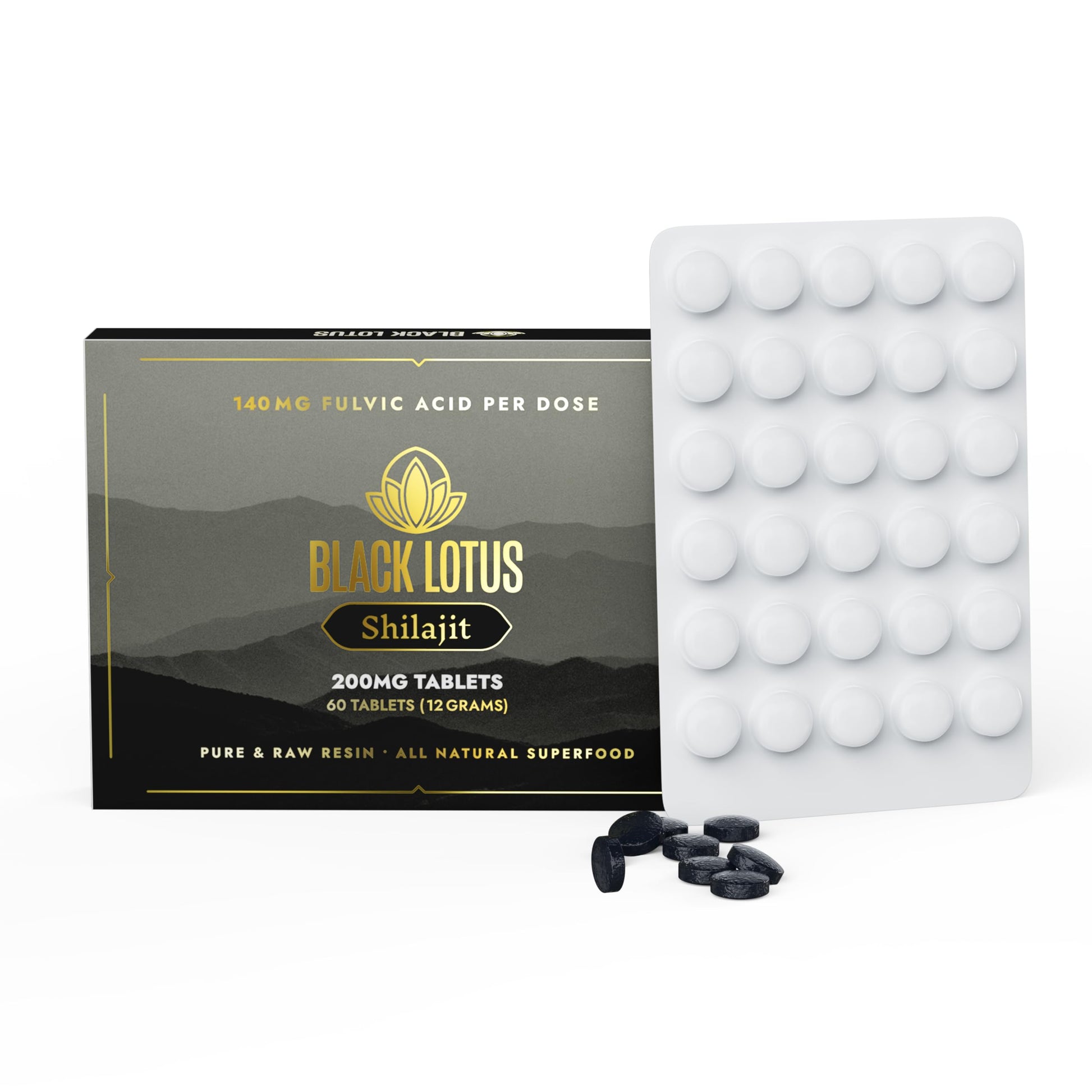 Black Lotus Shilajit Shilajit Resin Tablets, 60 Tablets