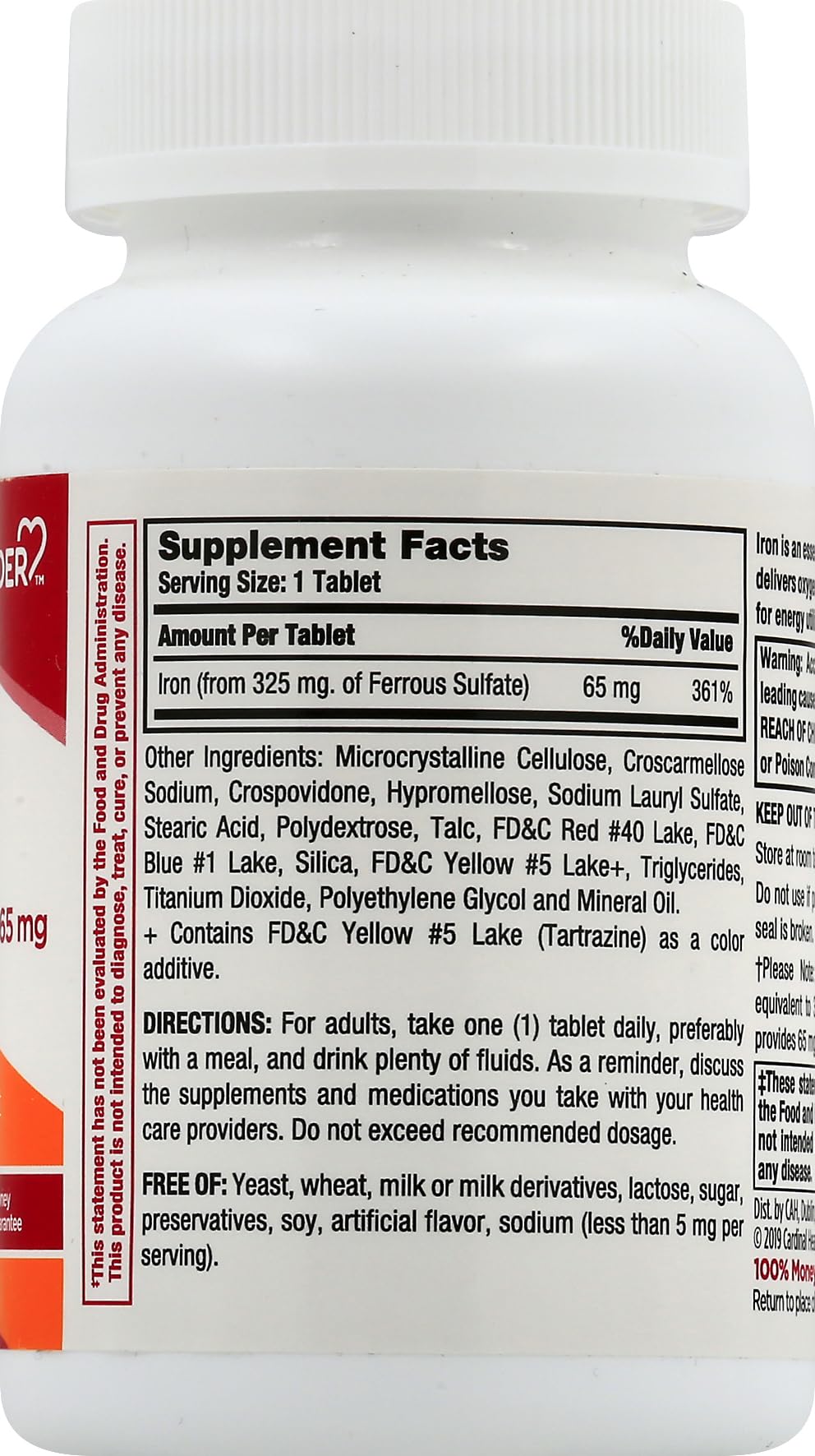 Leader Ferrous Sulfate 65 mg Tablets 200 Count