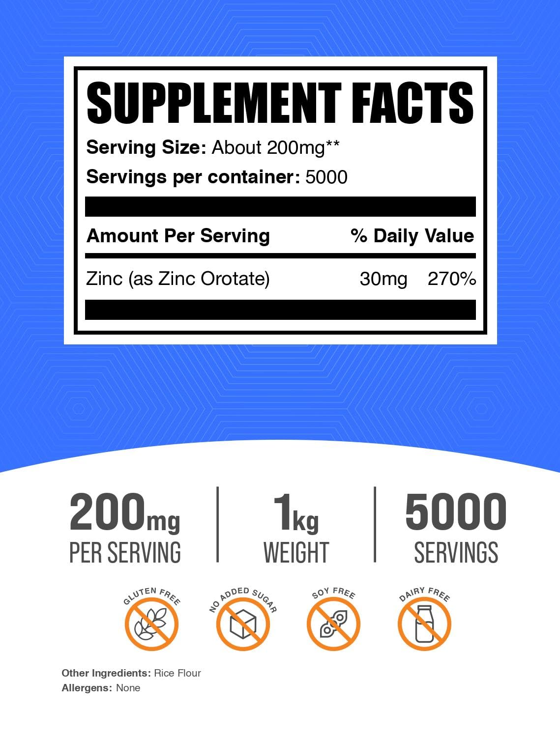BulkSupplements Zinc Orotate Powder 35.3 Ounce