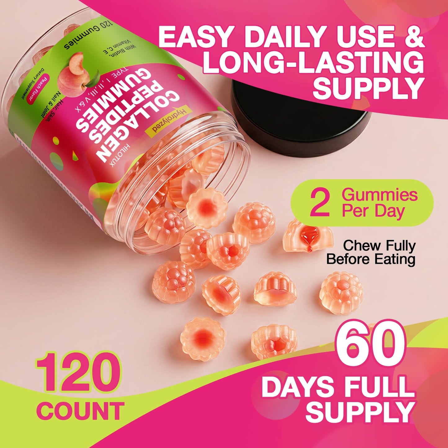 HILOTUX Collagen Gummies 120 Gummies