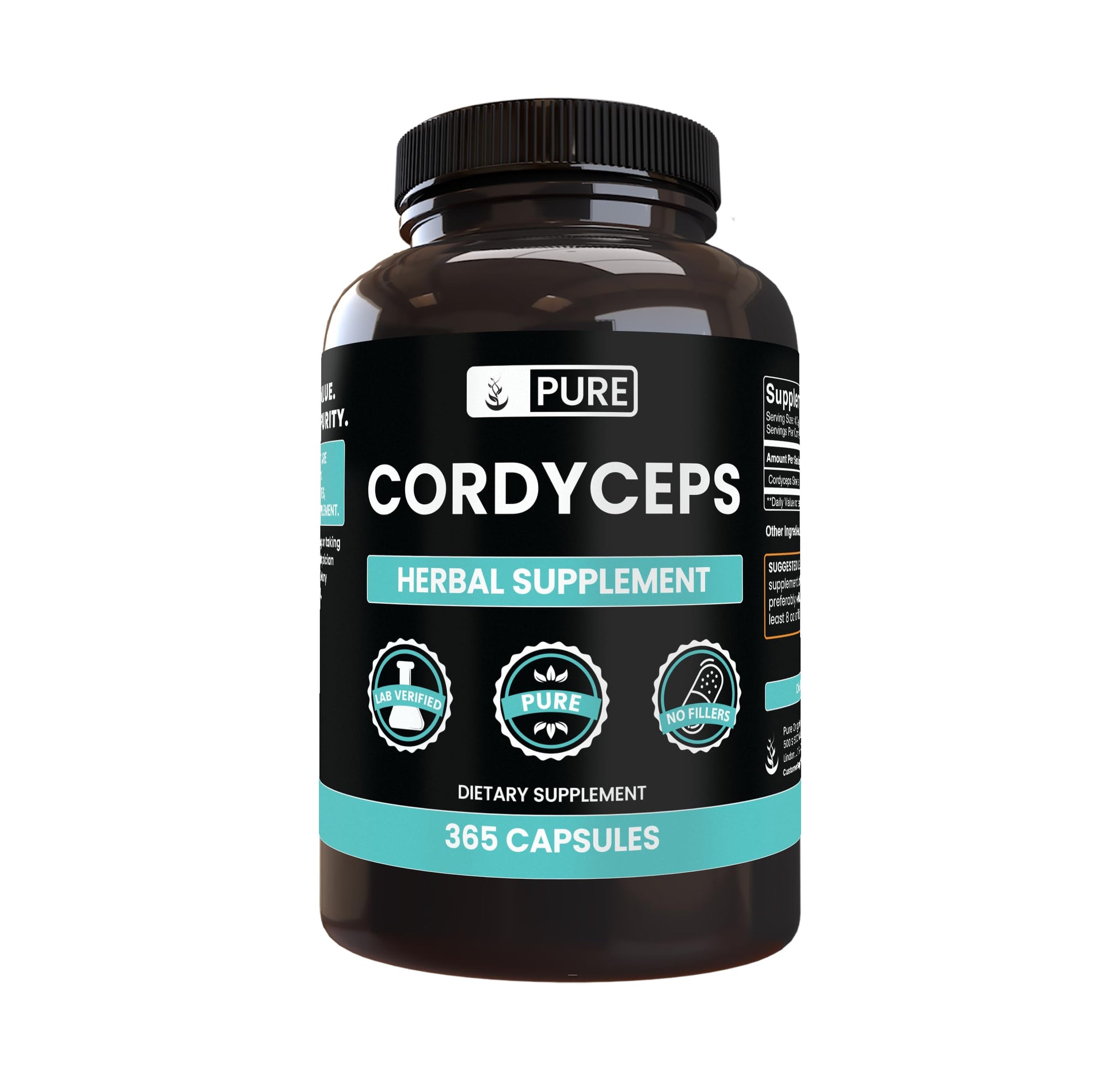 Pure Original Ingredients Cordyceps Capsules 365 Count