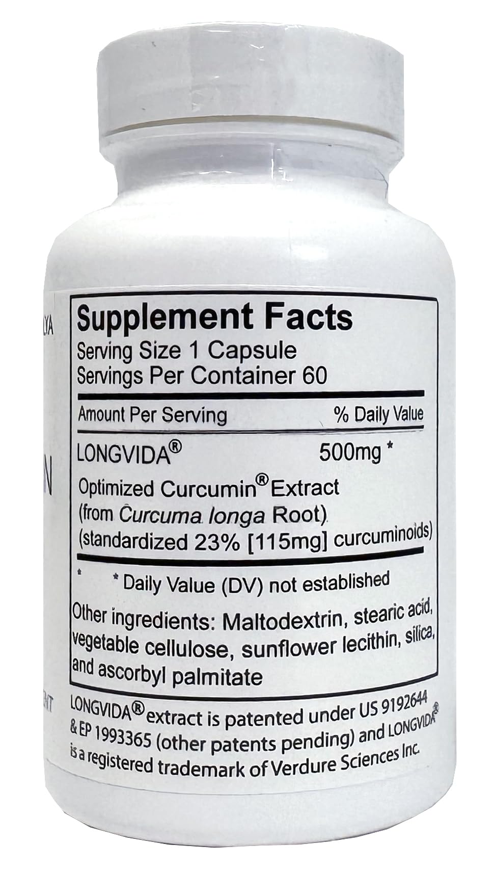 Xalya Longvida Curcumin 500 mg Capsule 60 Count