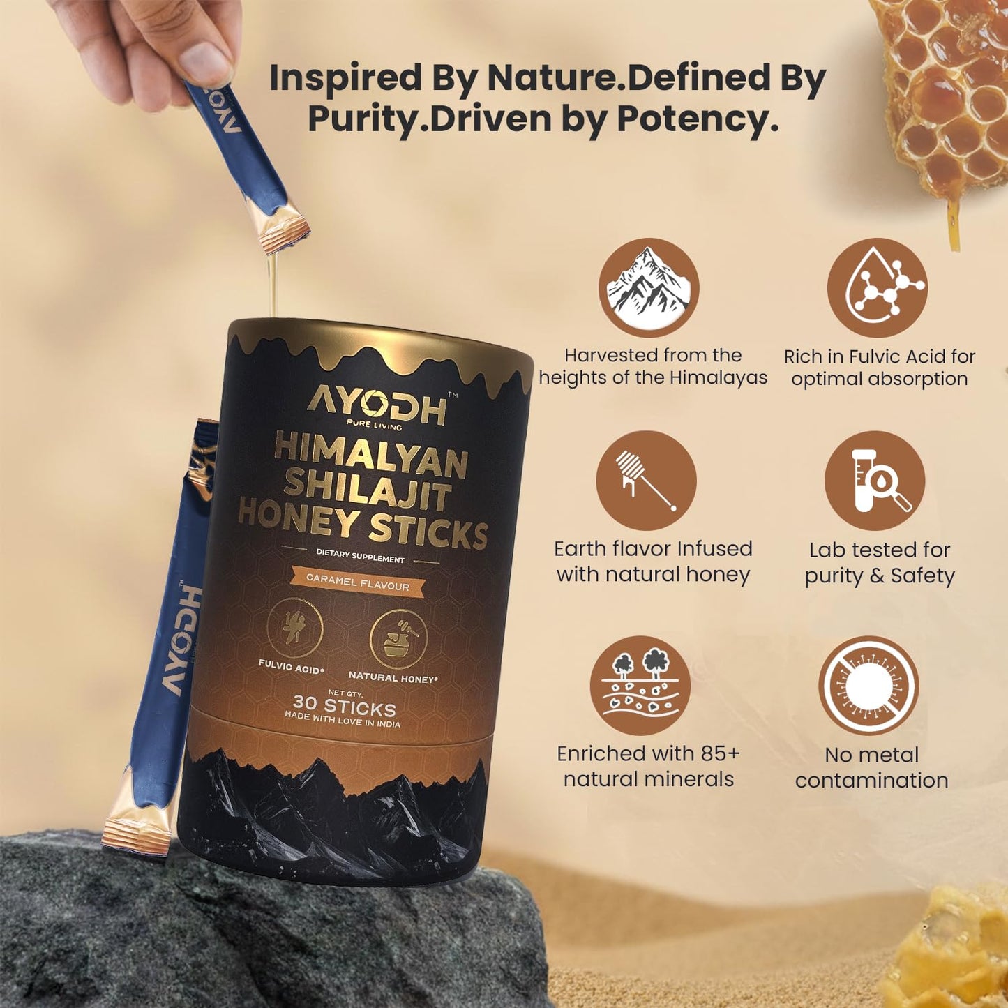 AYODH Pure Himalayan Shilajit 4 Softgels