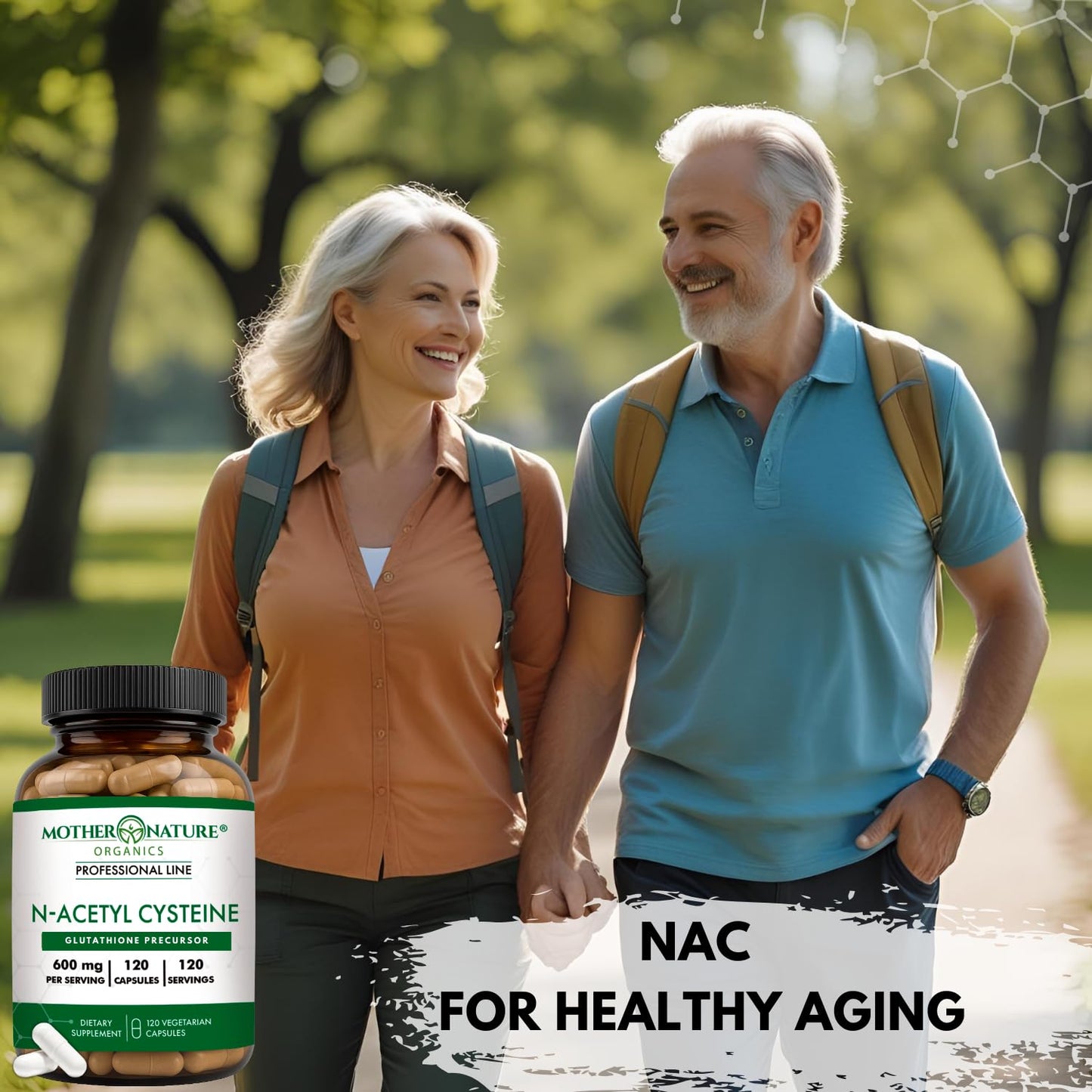 Mother Nature Organics Superfoods for Organic Living NAC 600mg N-Acetyl Cysteine Capsules, 120 Count
