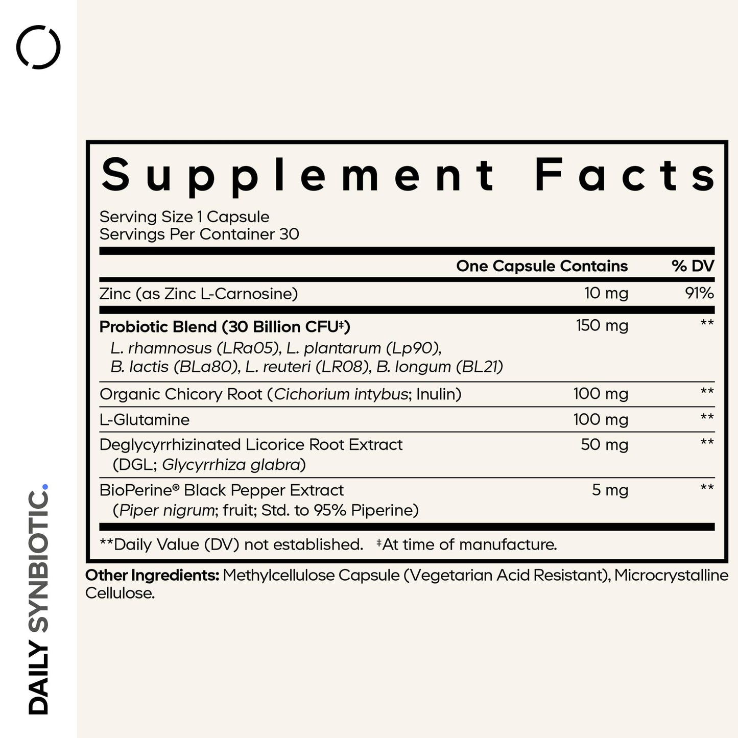 Codeage Daily Synbiotic Supplement Capsules, 30 Count