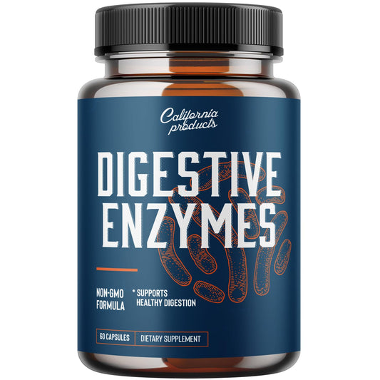 California Products Pure Digestive Enzyme with Lipase Amylase Protease 60 Capsules