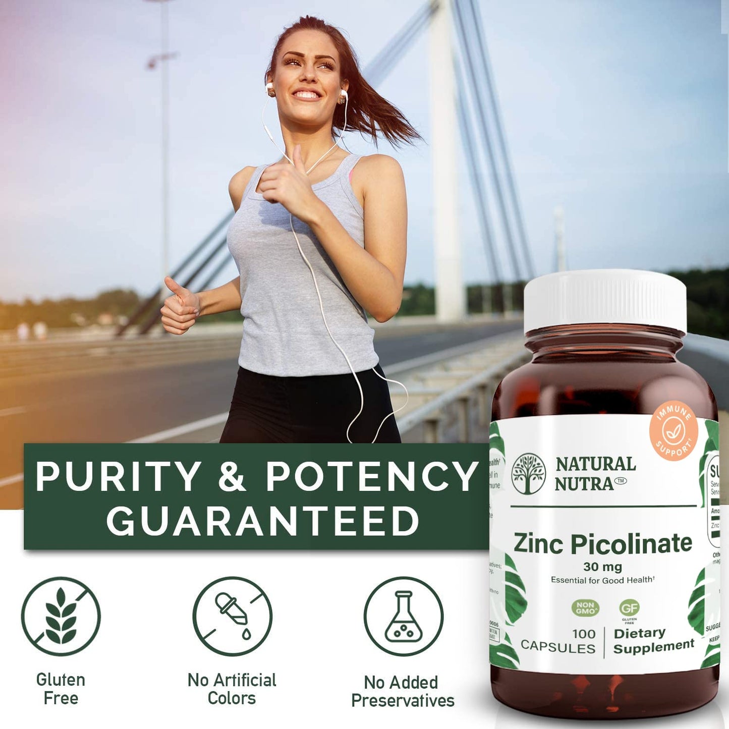 Natural Nutra Zinc Picolinate 30 mg Capsule, 100 Capsules