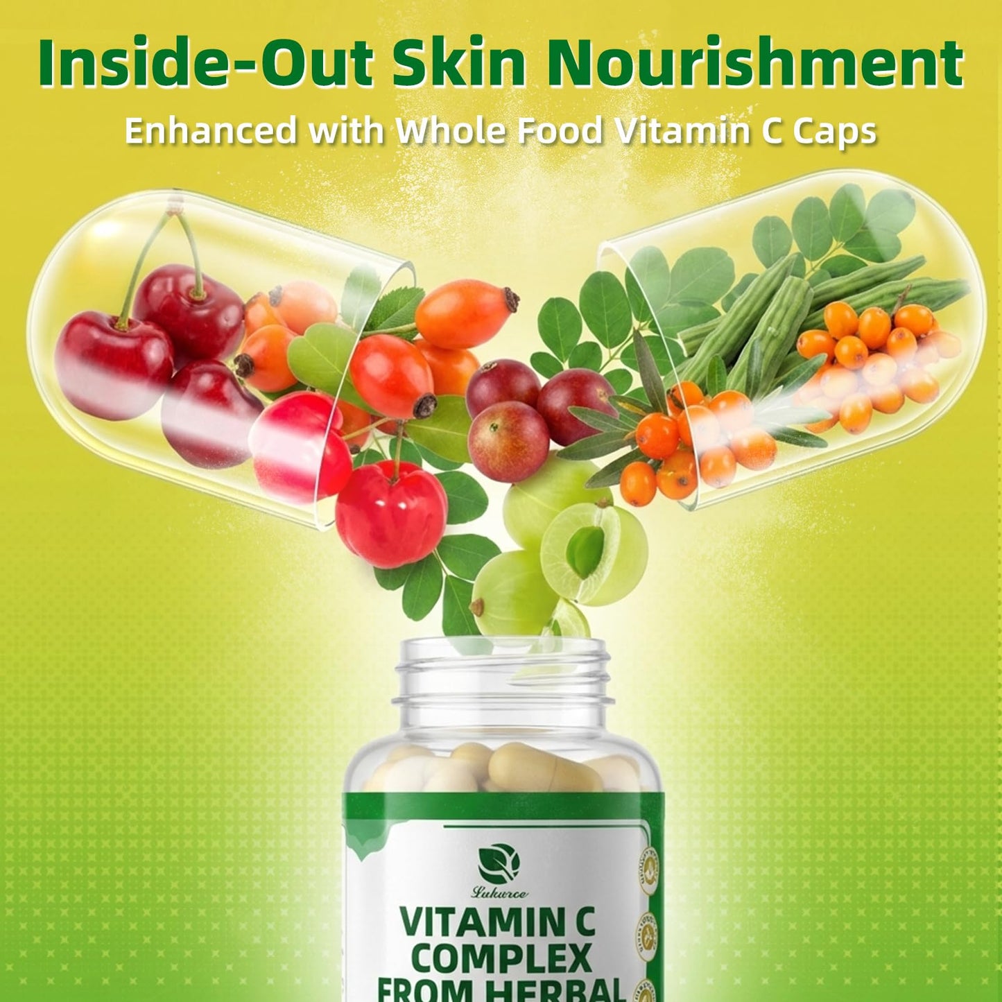 Lukaree Vitamin C Serum for Face Capsule & Facial Serum 60 Count