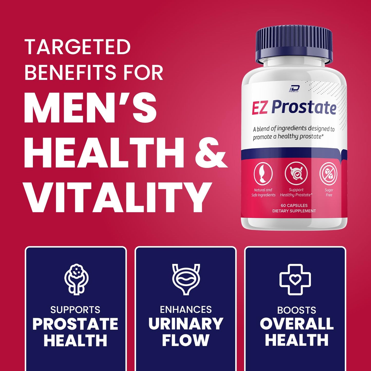 Indelo EZ Prostate Supplement for Men Capsules 120