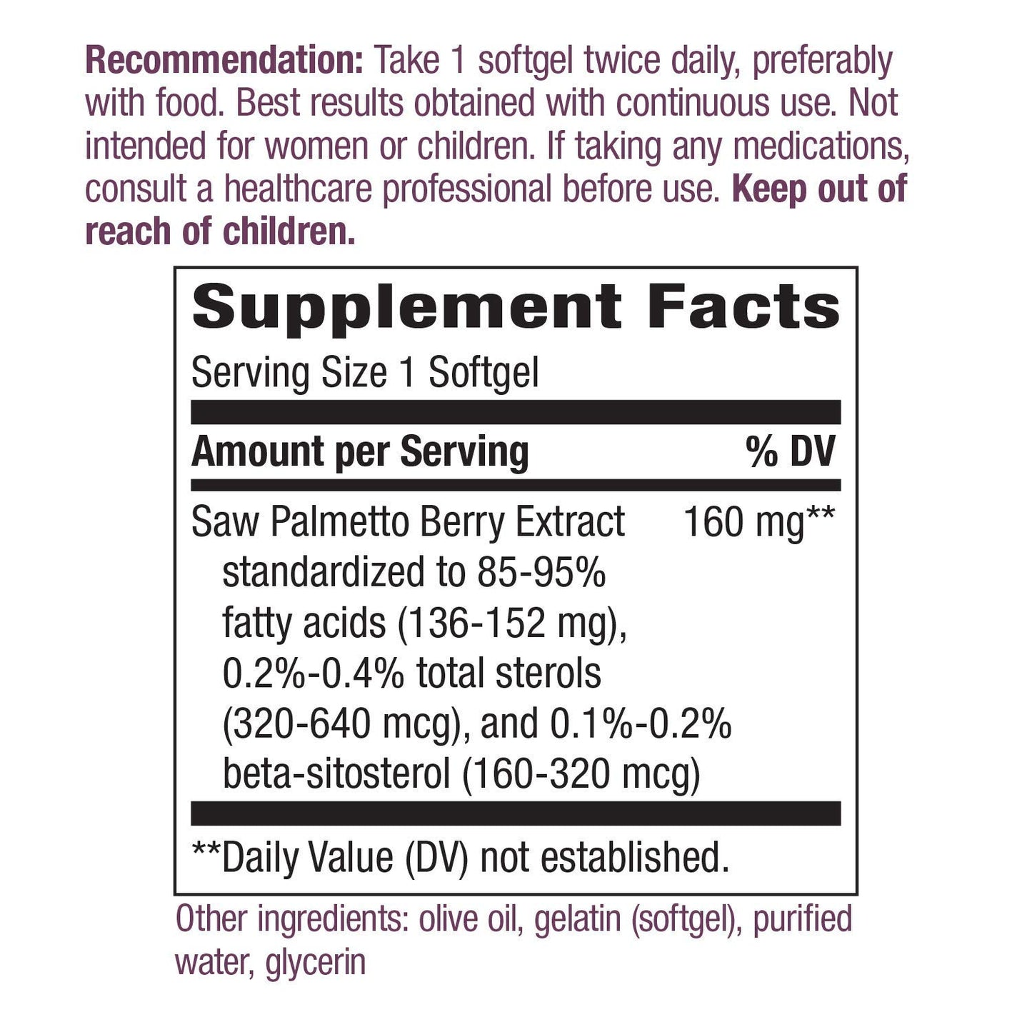 Nature's Way Saw Palmetto Extract Softgels, 60 Softgels, 3 Pack