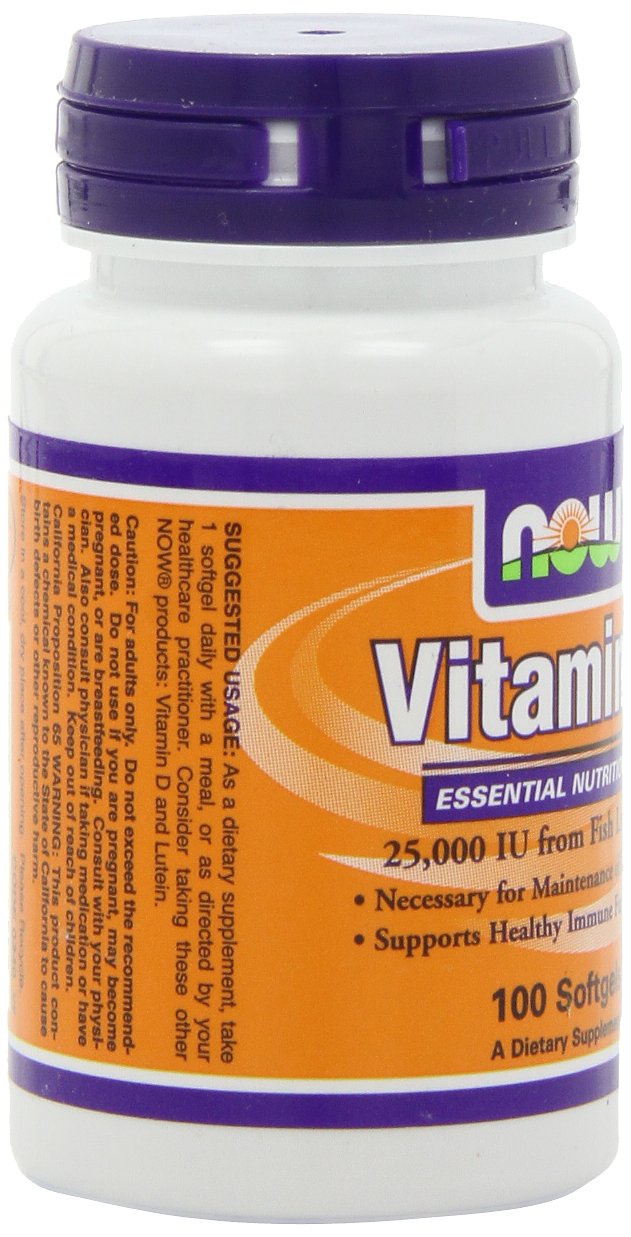 NOW Foods Vitamin A 25,000 IU Softgels, 400-Count