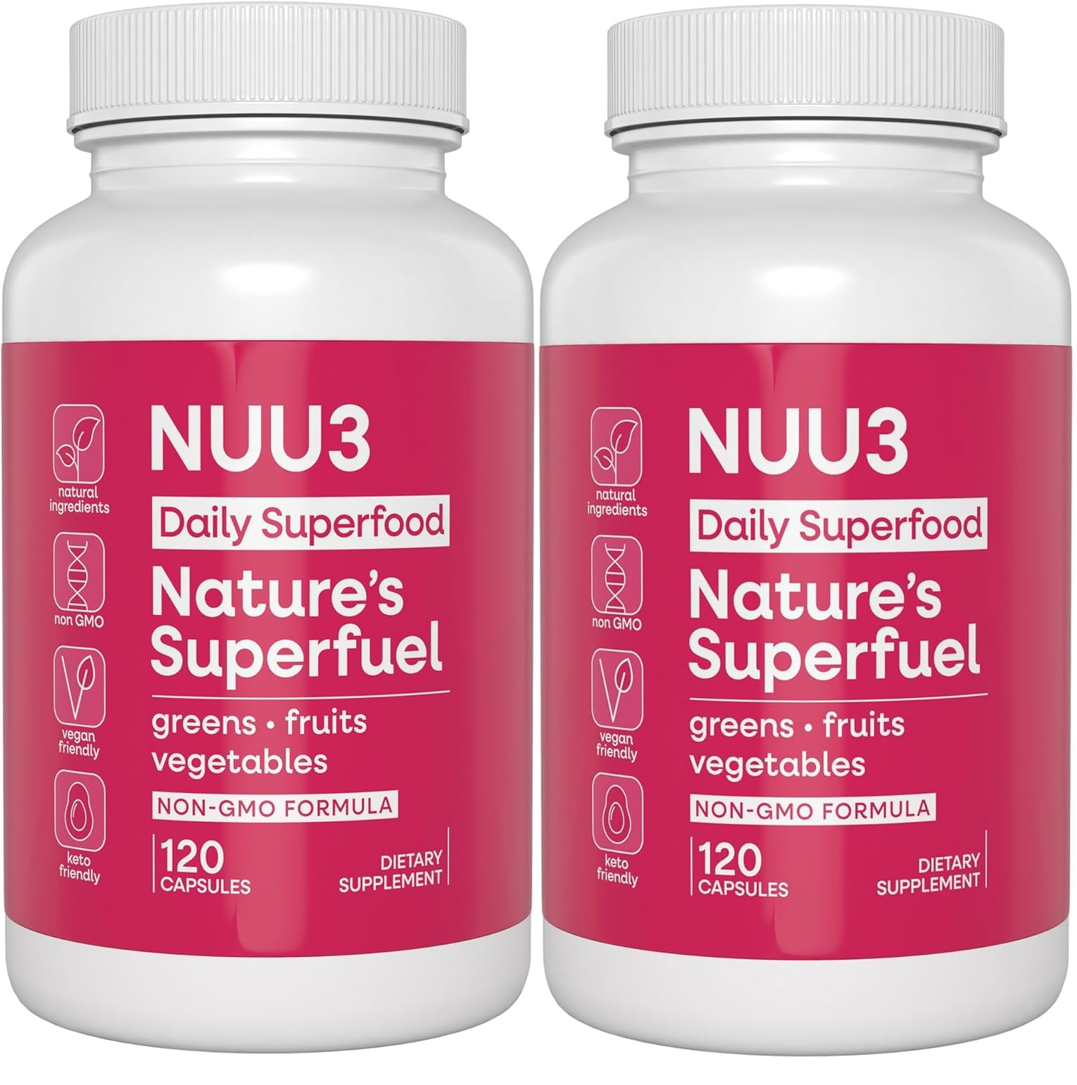 NUU3 Nature’s Superfuel Provides Daily Nutritional Support for Immunity, Wellness, Active Lifestyle & Well-Being - Vitamins Minerals & Antioxidants, 240 Capsules