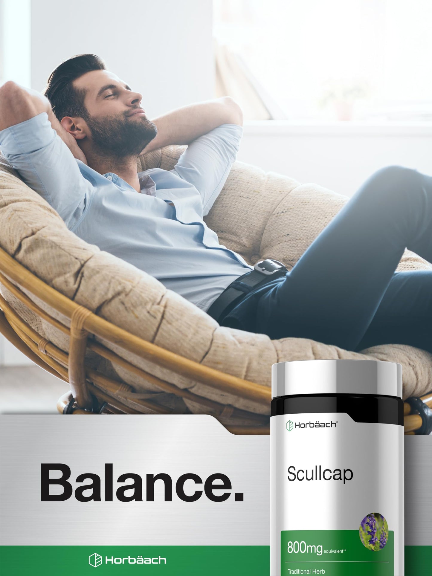 Horbäach Skullcap Herb Extract Capsules 200