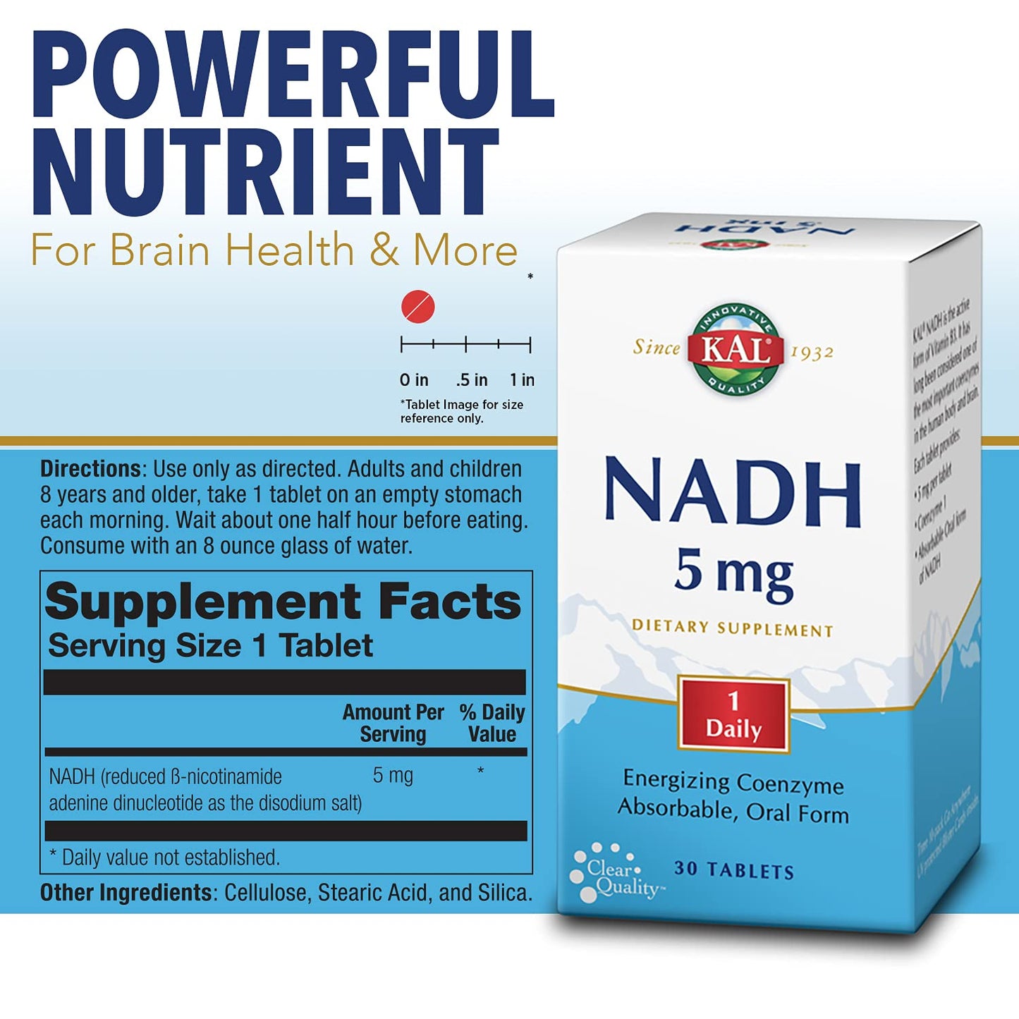 KAL NADH 5 mg Tablets, 30 Count