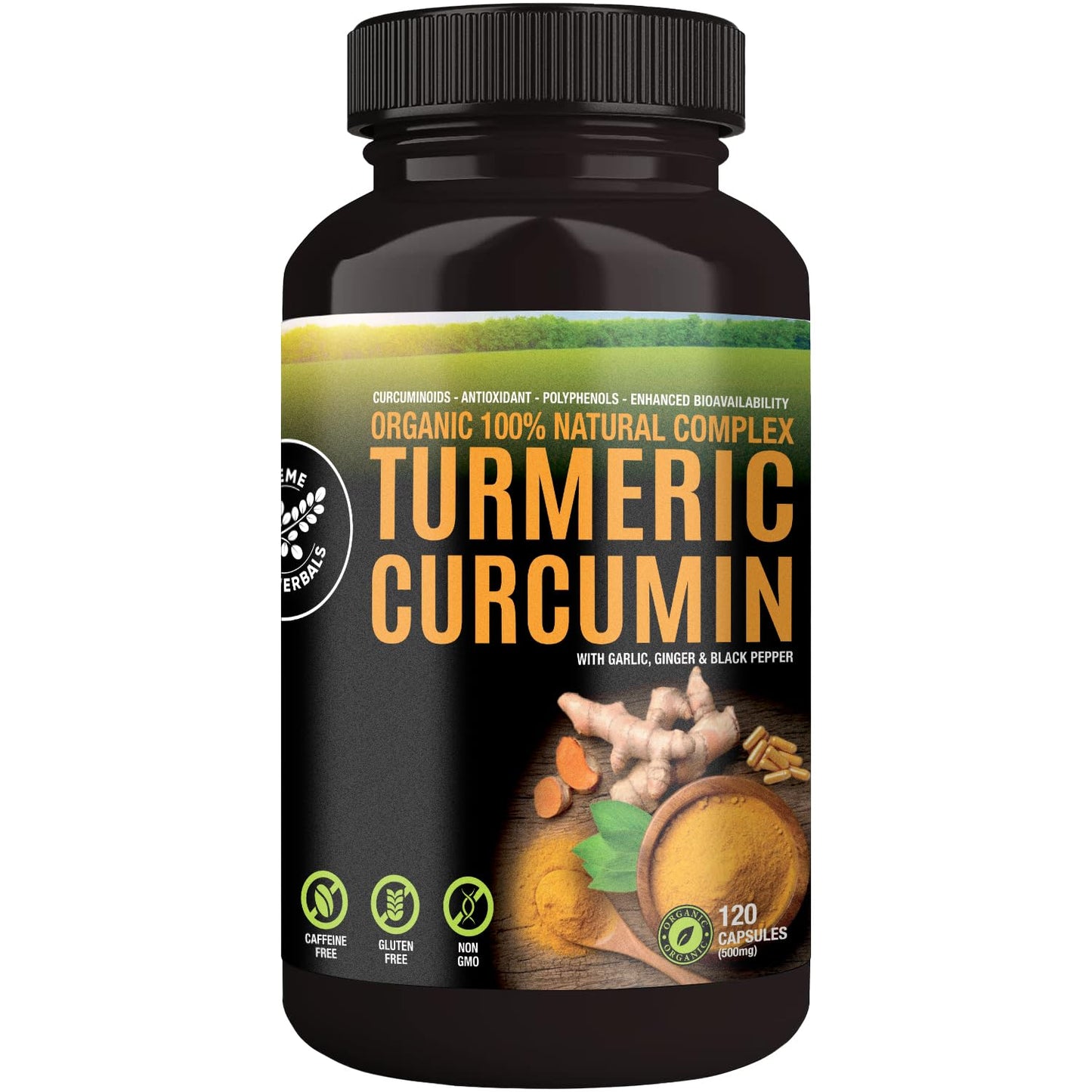 SUPREME HERBALS Turmeric Curcumin Capsules, 1 Count