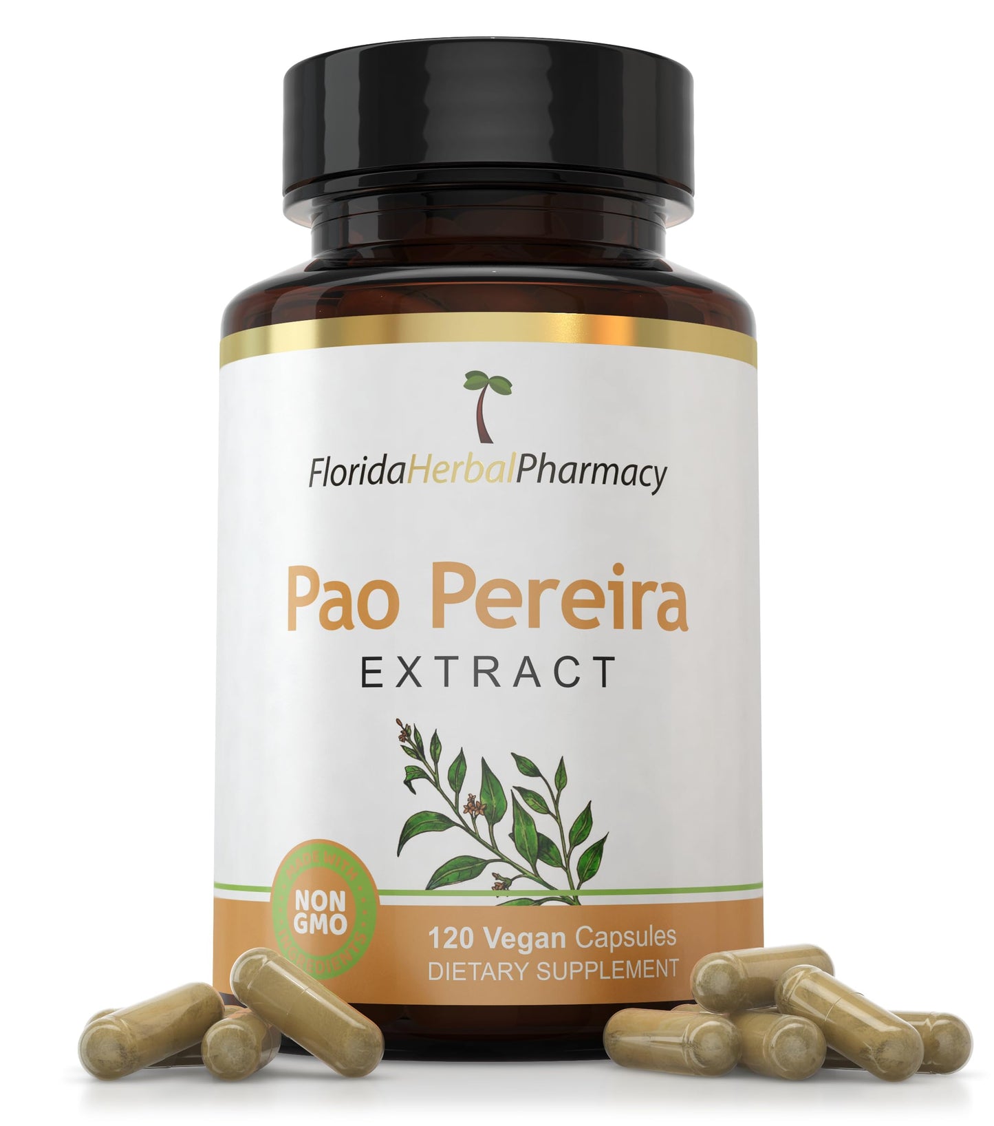 Florida Herbal Pharmacy Pao Pereira Bark Extract Supplement Capsules 120 Count