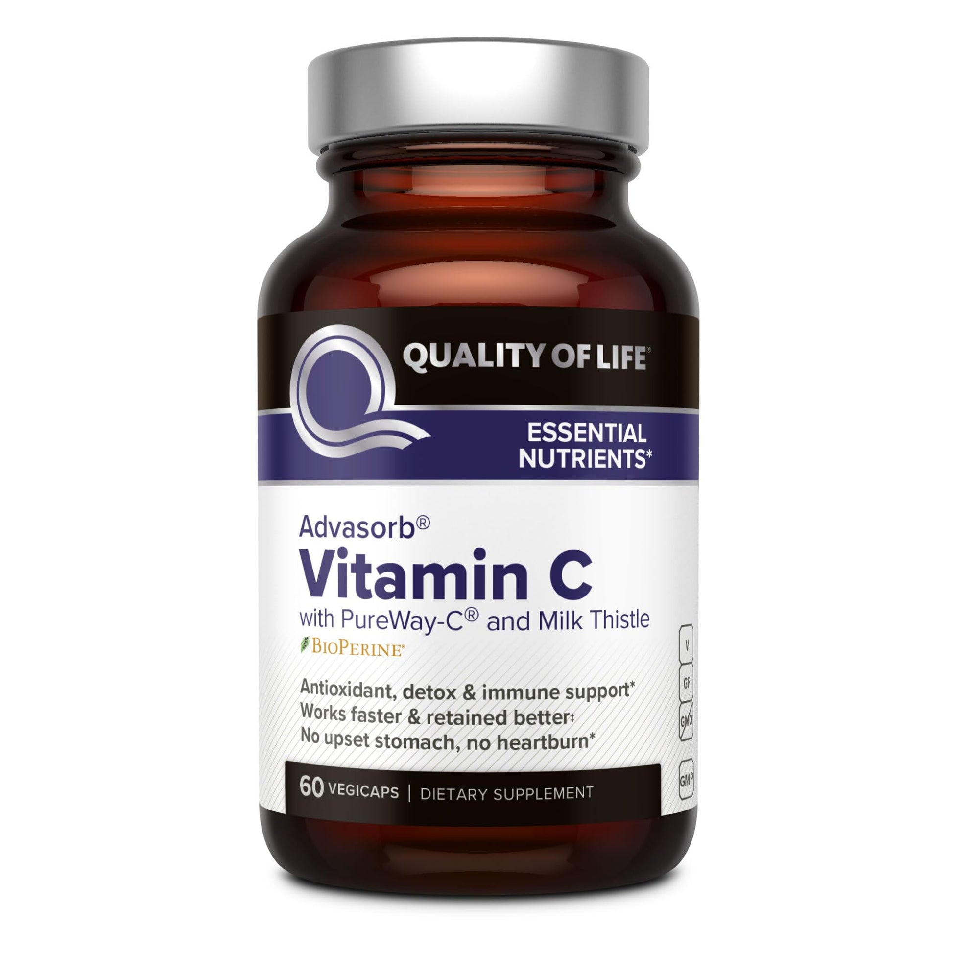 Quality of Life Advasorb Vitamin C Supplement Capsules 60