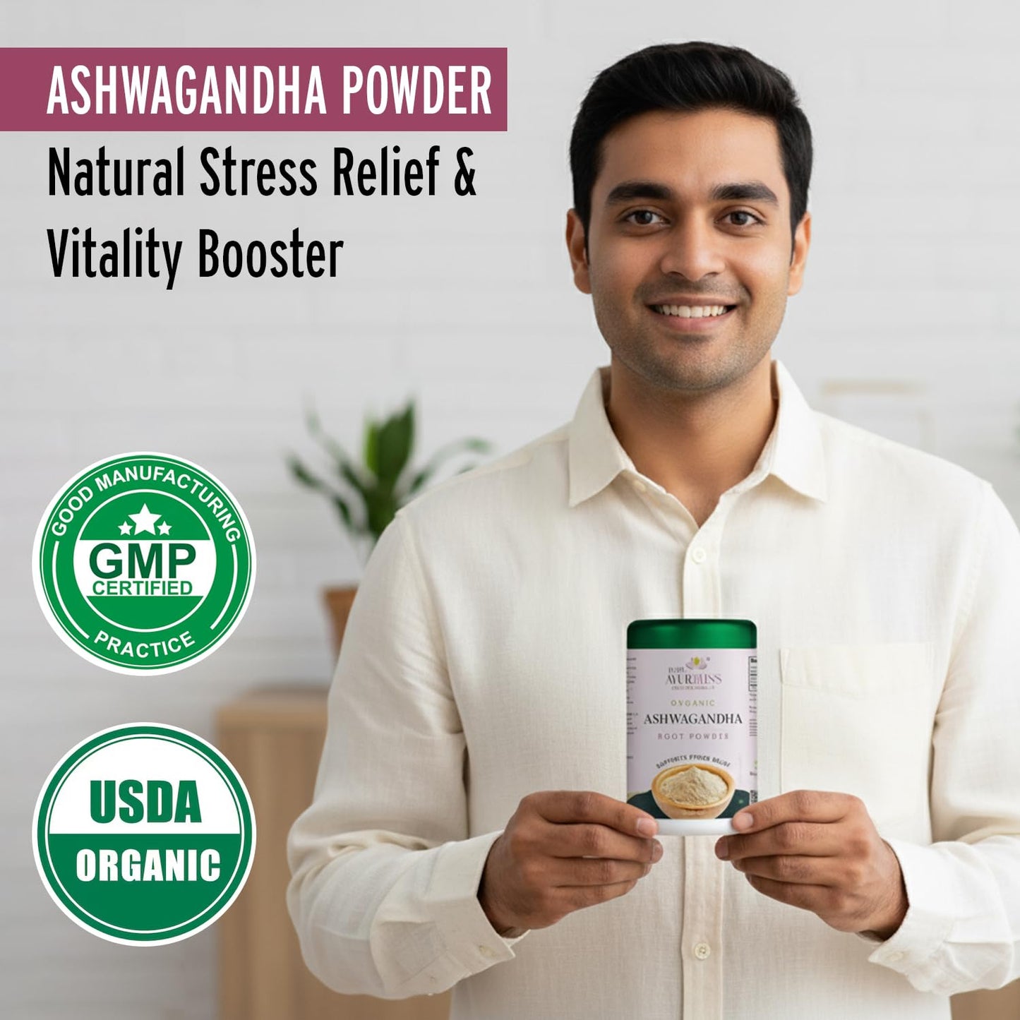 PureAyurbliss Ashwagandha Powder 8 oz
