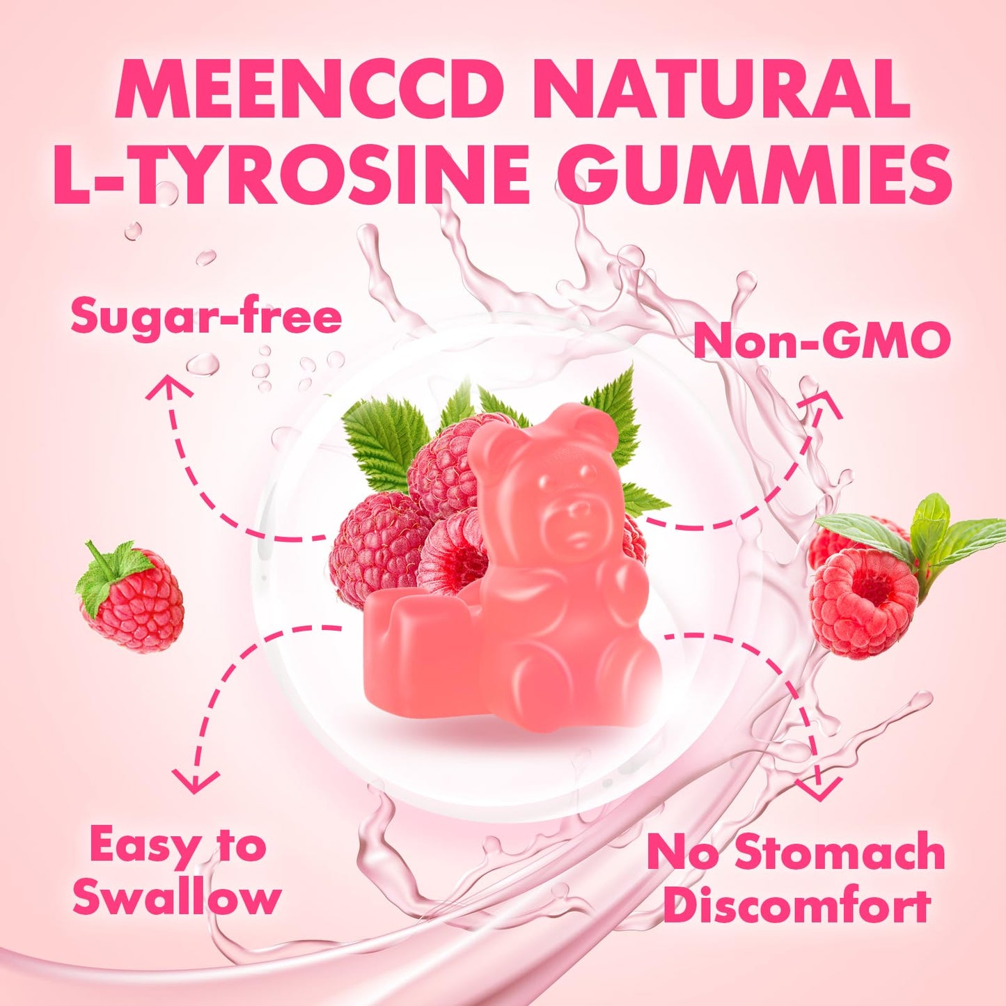 MEENCCD L-Tyrosine Gummies 1000mg, 120 Count