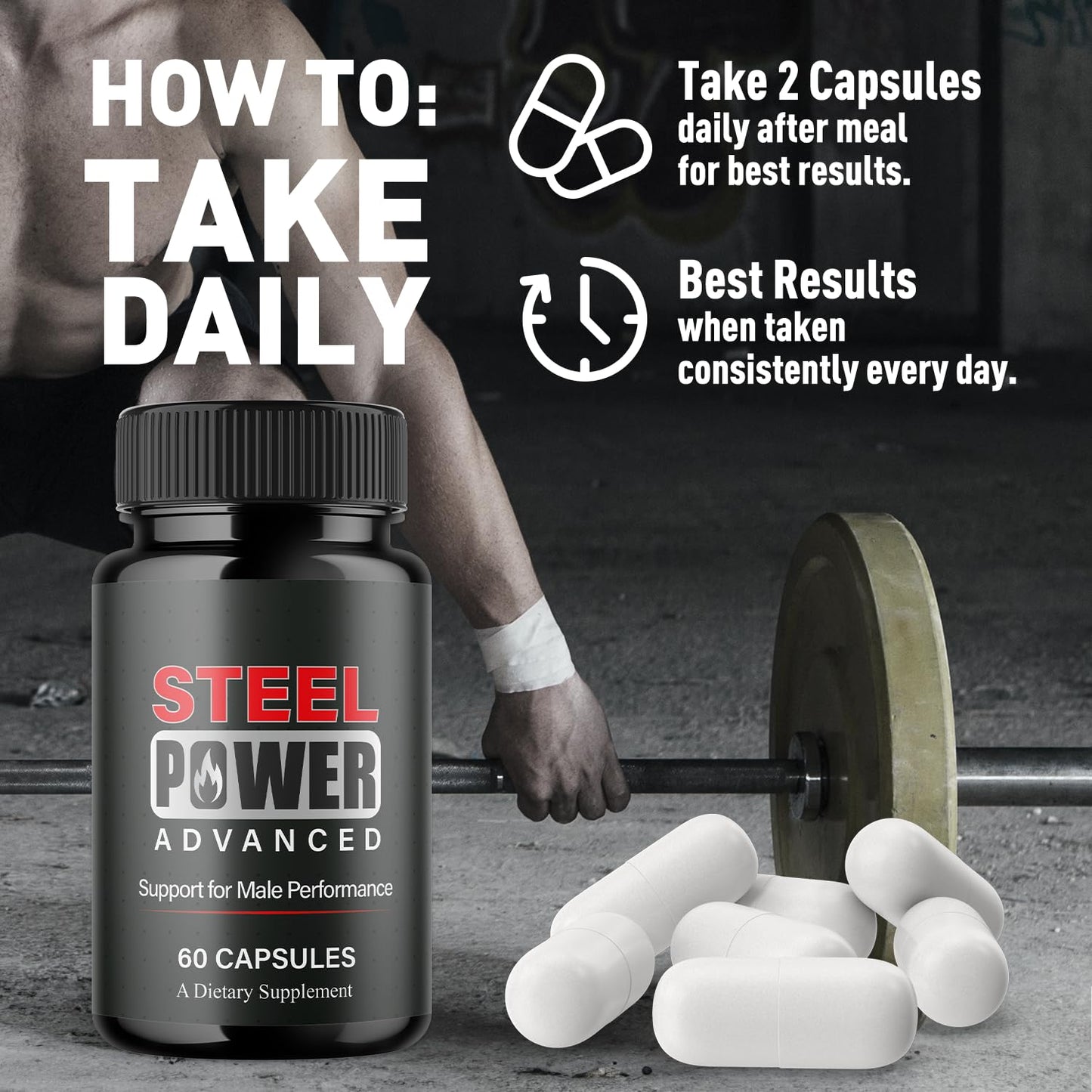 Flex University Steel Power for Men Capsules, 180 Capsules