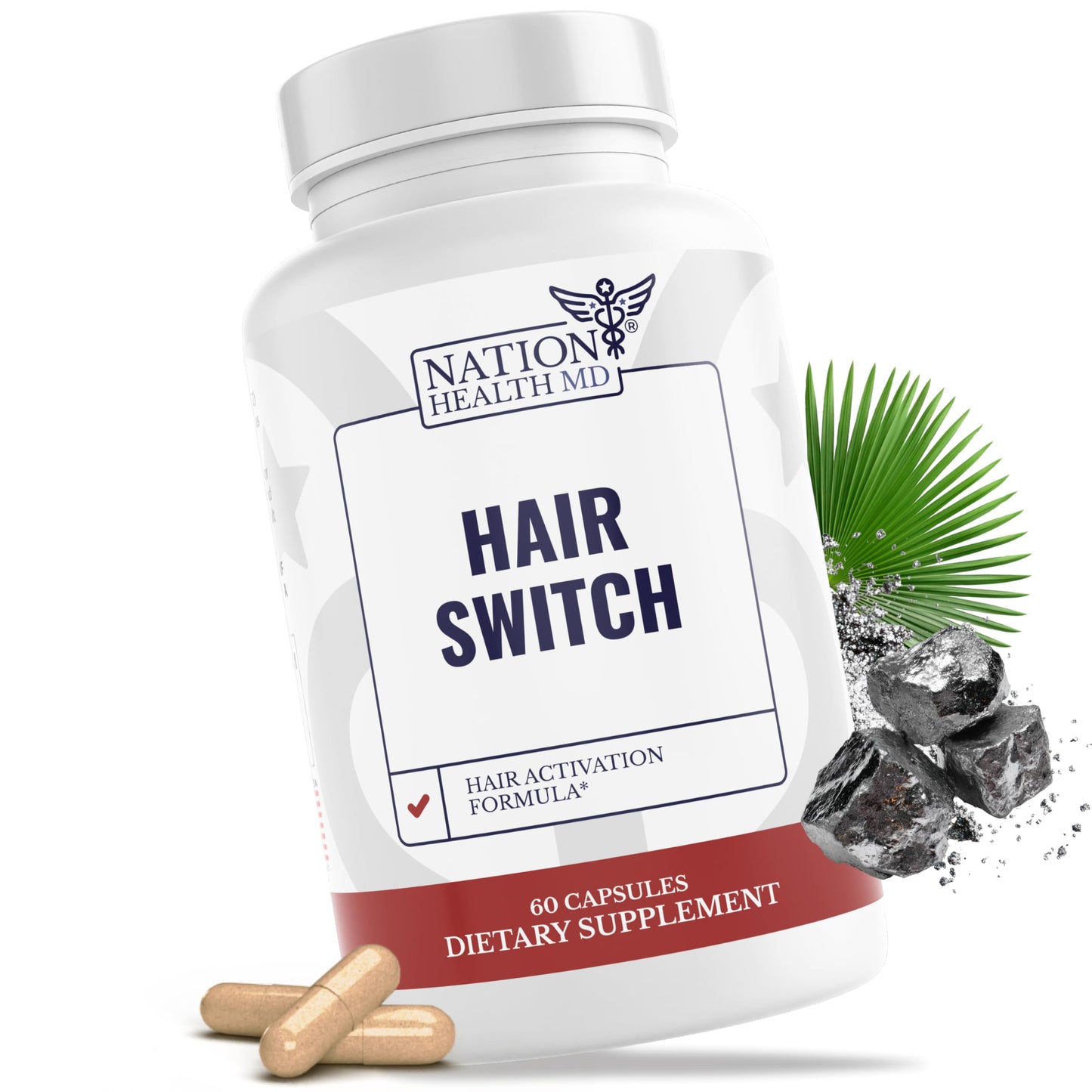NATION HEALTH MD Hair Switch Capsule, 60 Count
